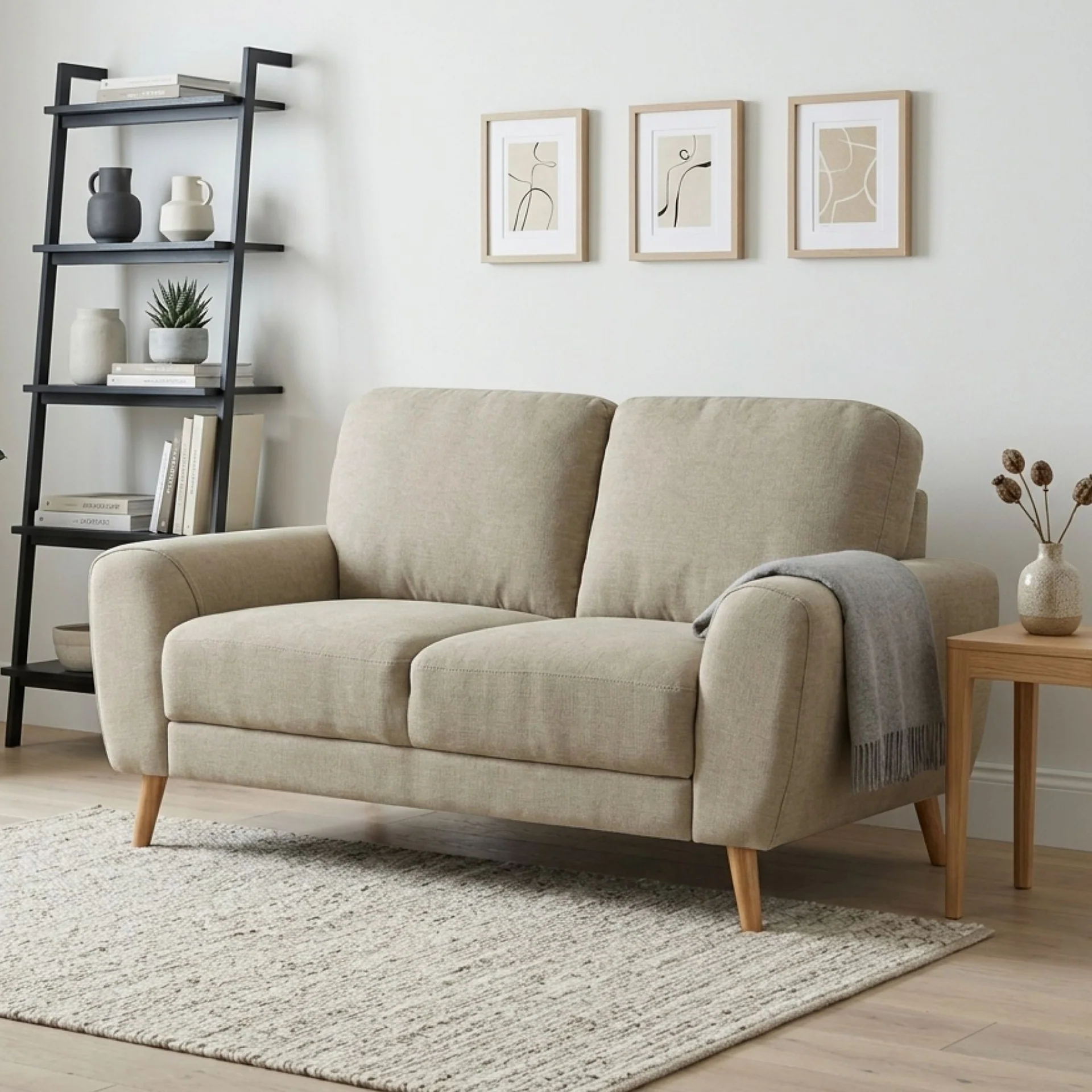 Suki Linen 2 Seater Sofa - Beige