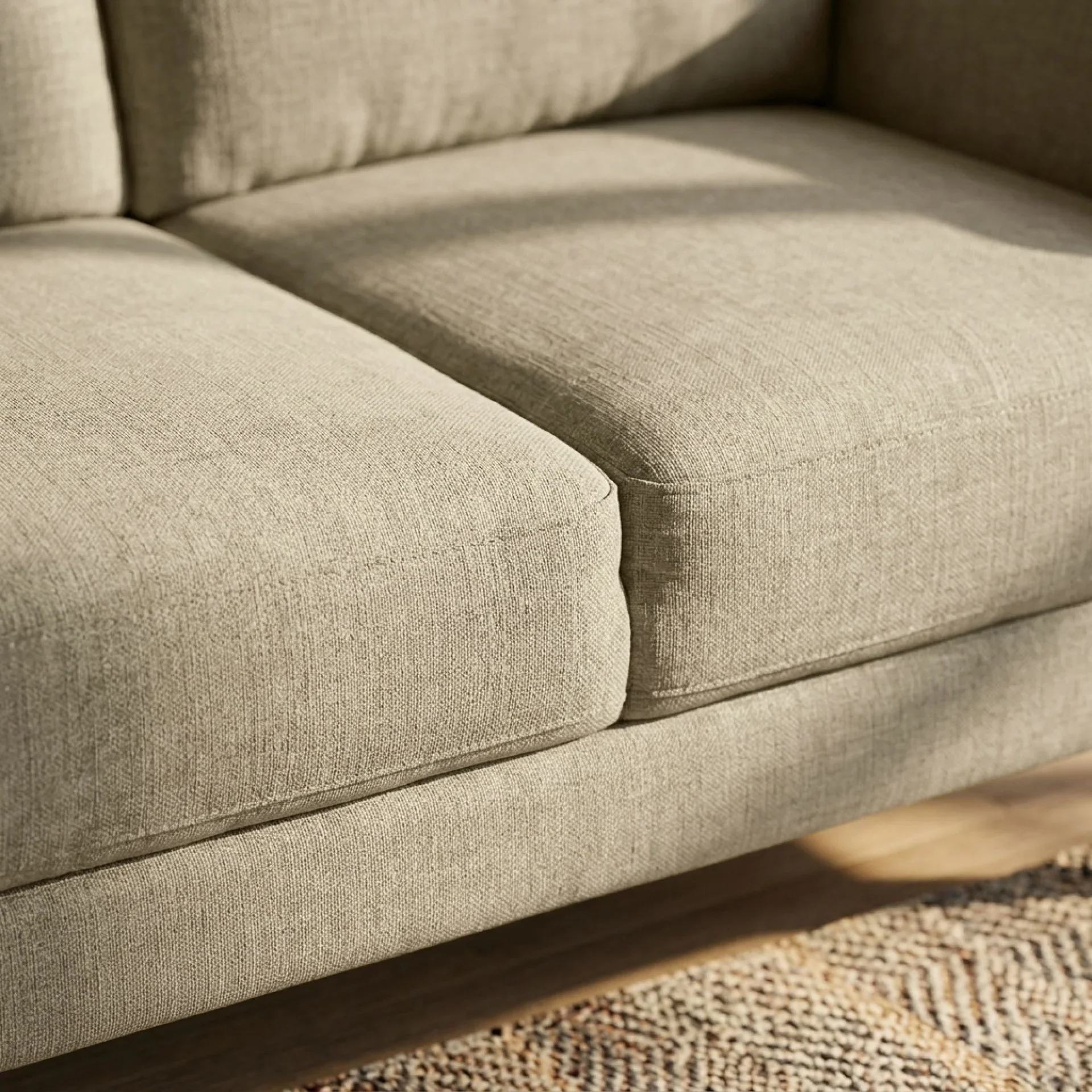 Suki Linen 2 Seater Sofa - Beige - Image 8