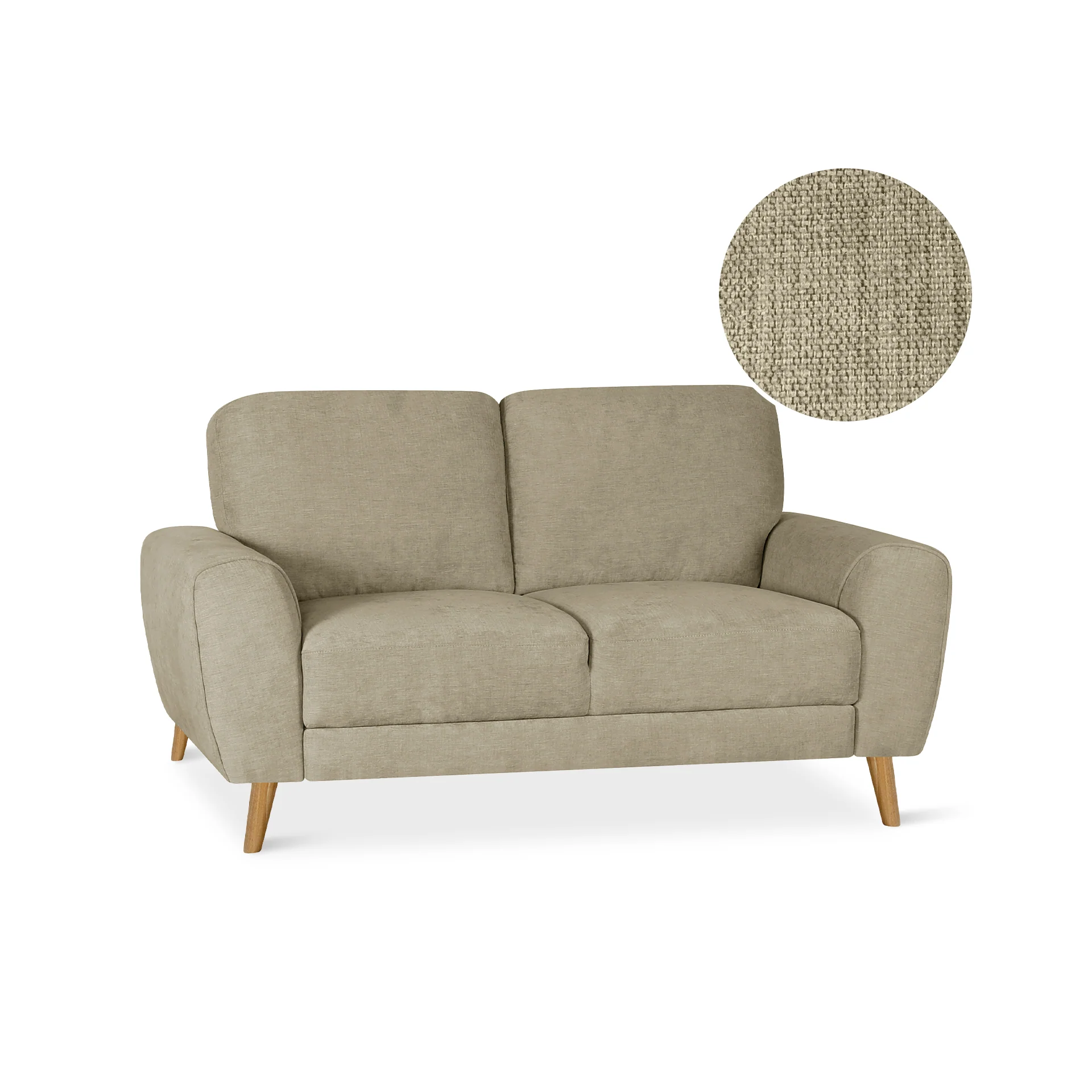 Suki Linen 2 Seater Sofa - Beige - Image 9