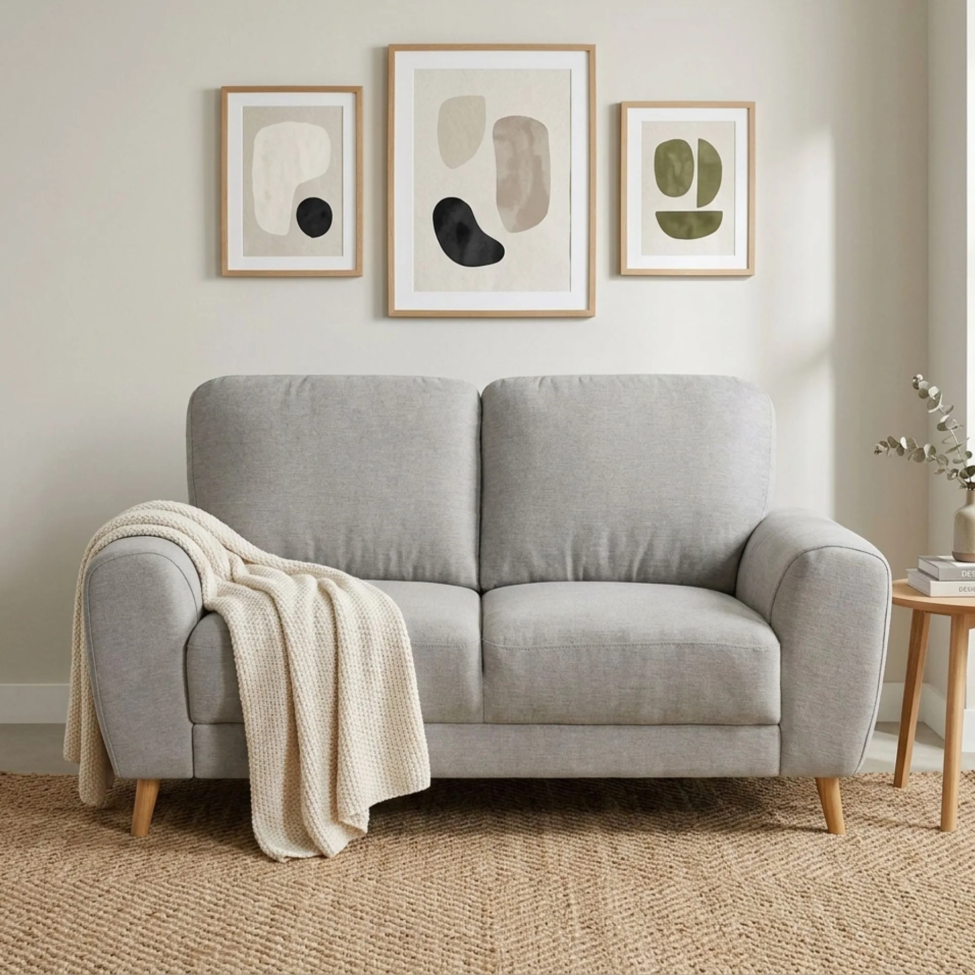 Suki Linen 2 Seater Sofa - Grey - Image 5