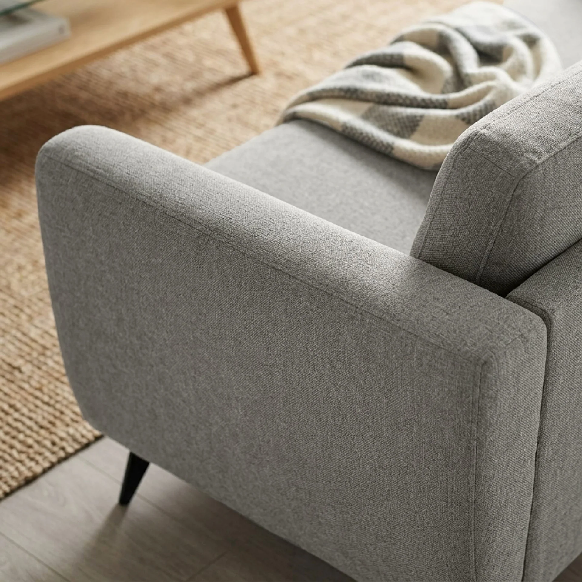 Suki Linen 2 Seater Sofa - Grey - Image 7