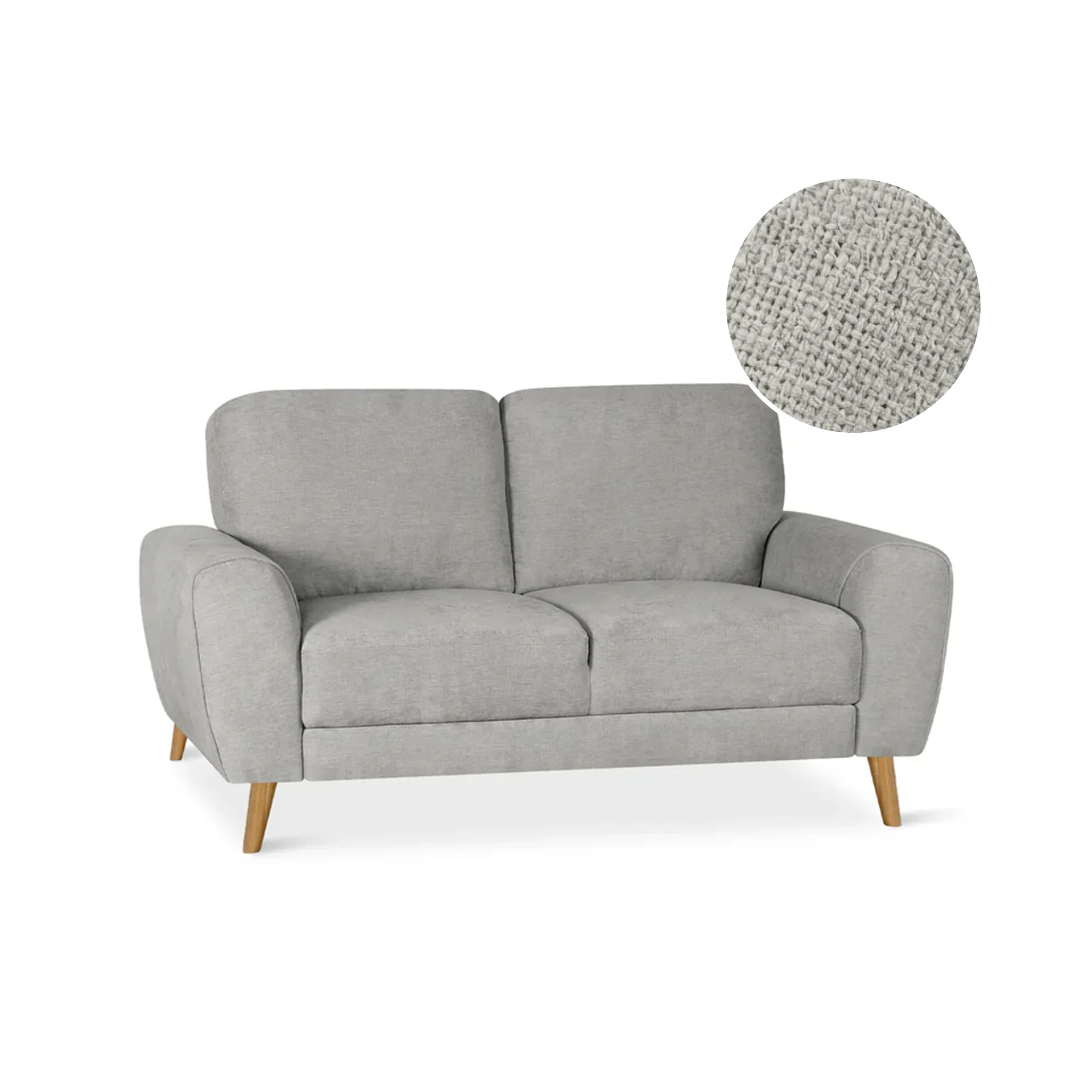 Suki Linen 2 Seater Sofa - Grey - Image 9