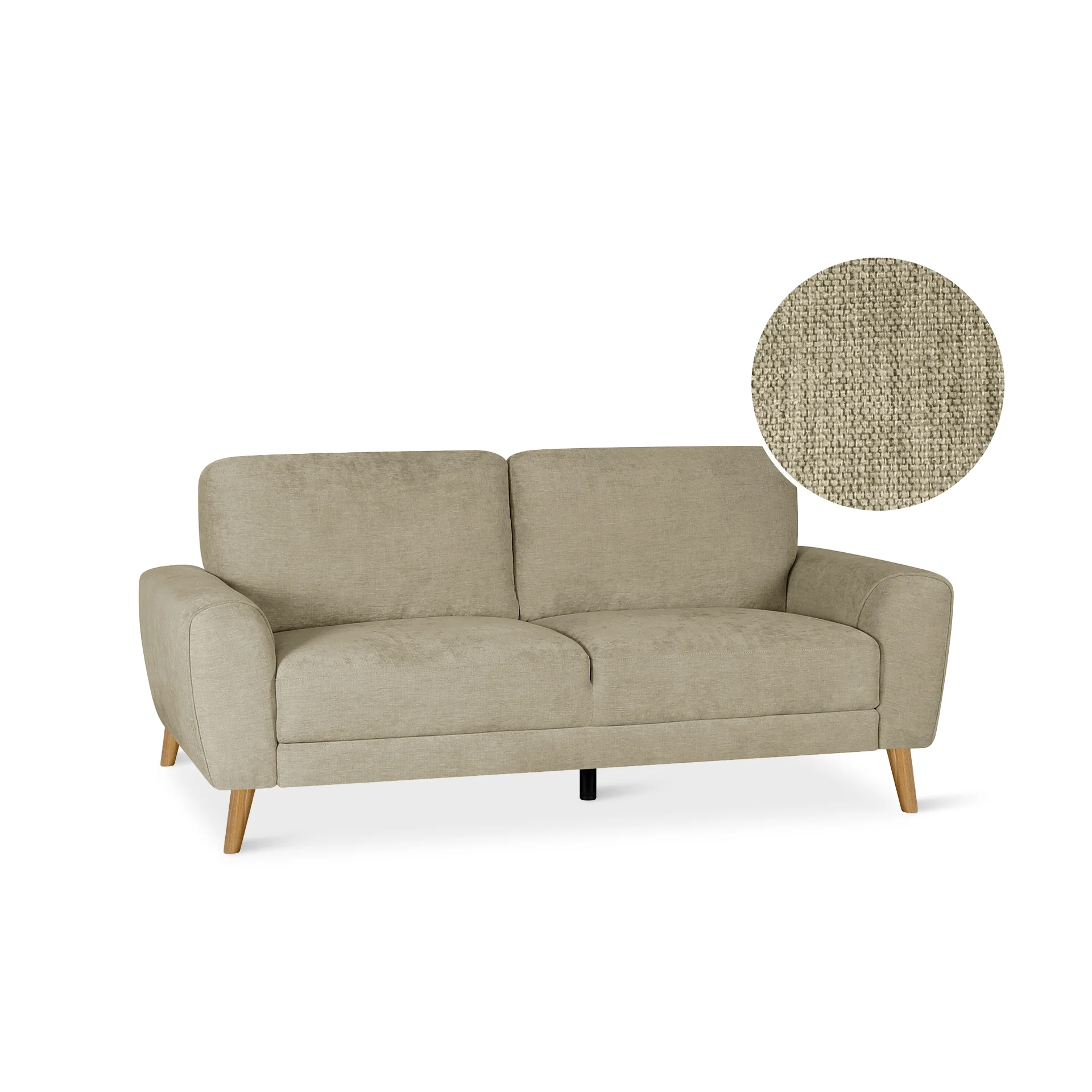 Suki Linen 3 Seater Sofa - Beige - Image 9