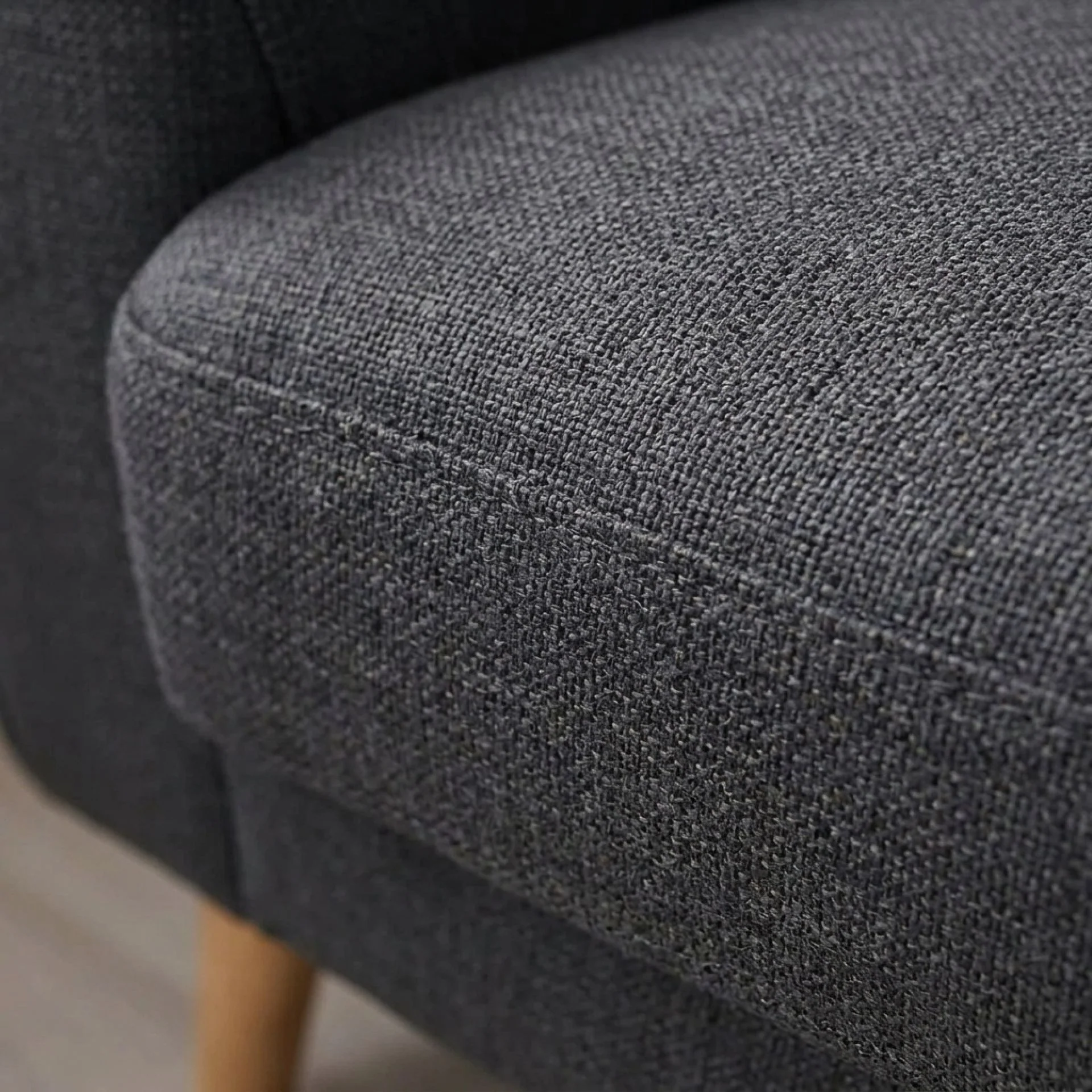 Suki Linen 3 Seater Sofa - Dark Grey - Image 5