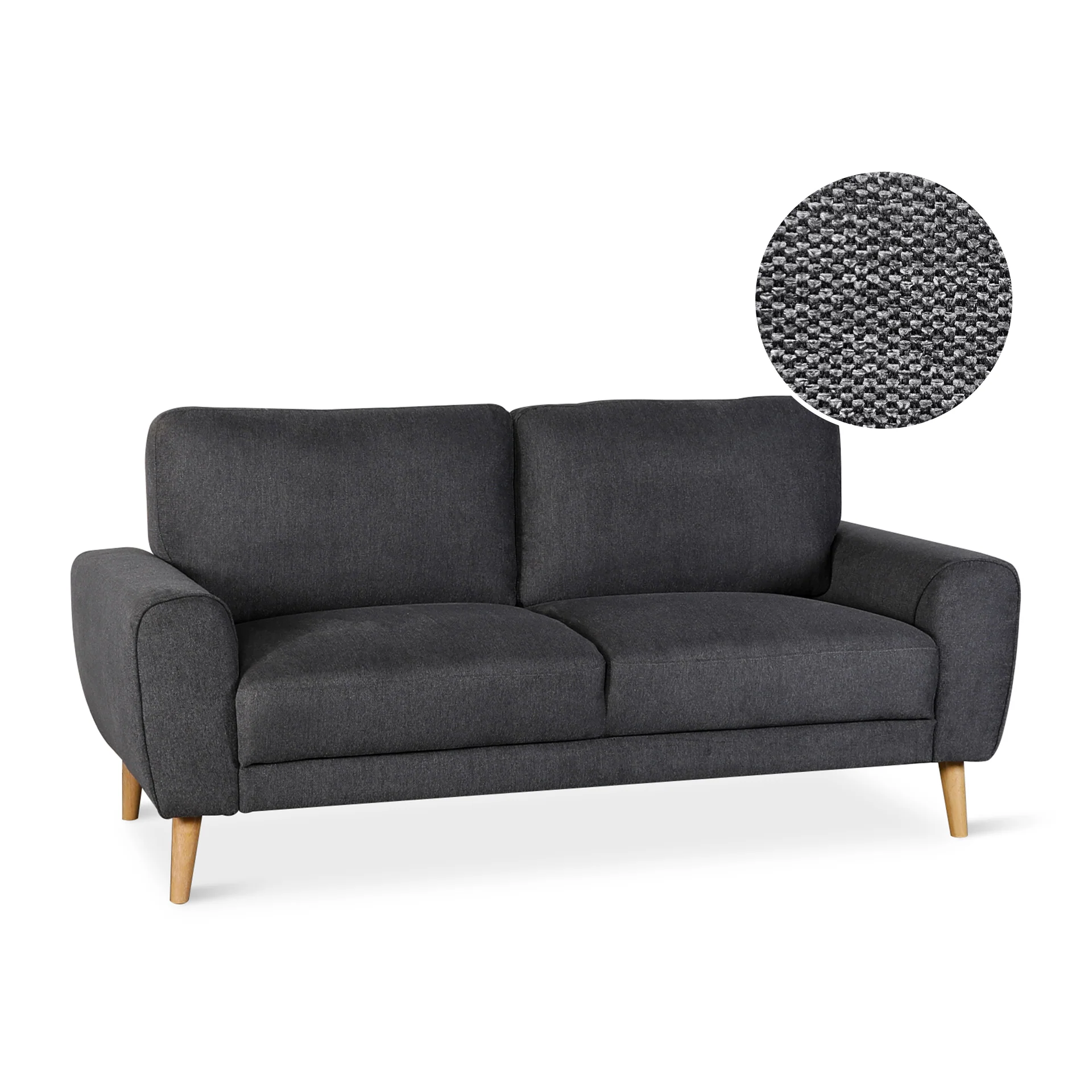 Suki Linen 3 Seater Sofa - Dark Grey - Image 6