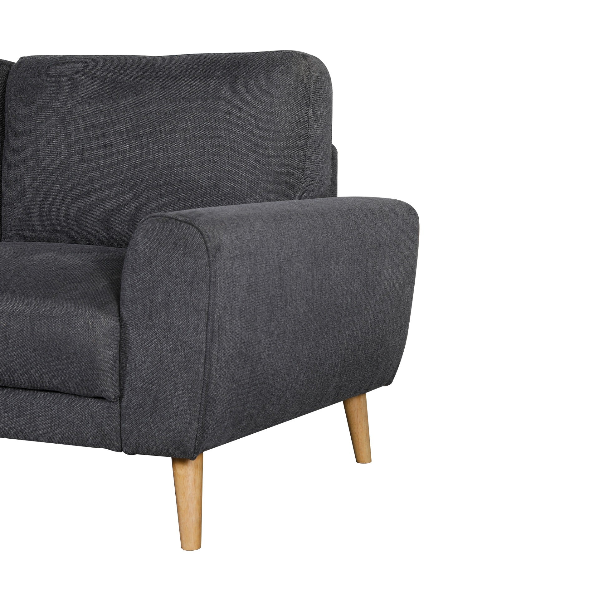 Suki Linen 3 Seater Sofa - Dark Grey - Image 9