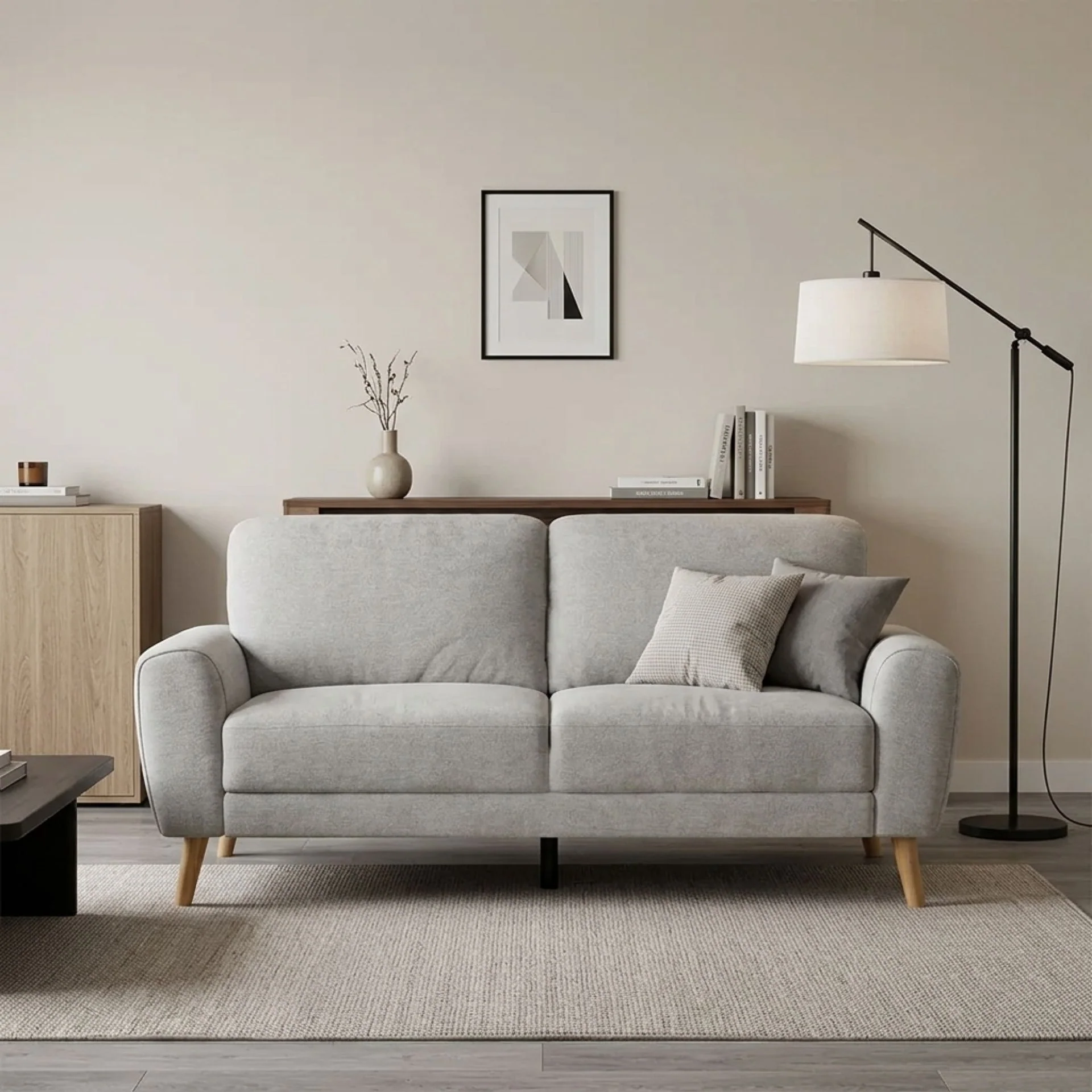 Suki Linen 3 Seater Sofa - Grey - Image 5