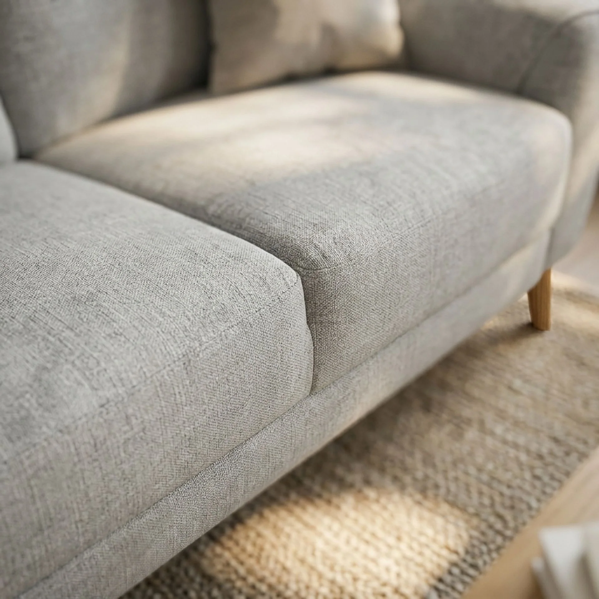 Suki Linen 3 Seater Sofa - Grey - Image 7
