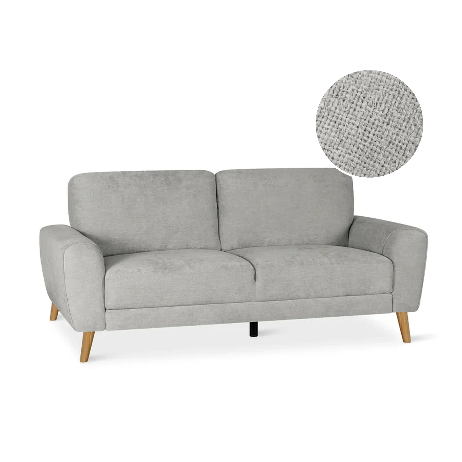 Suki Linen 3 Seater Sofa - Grey - Image 8