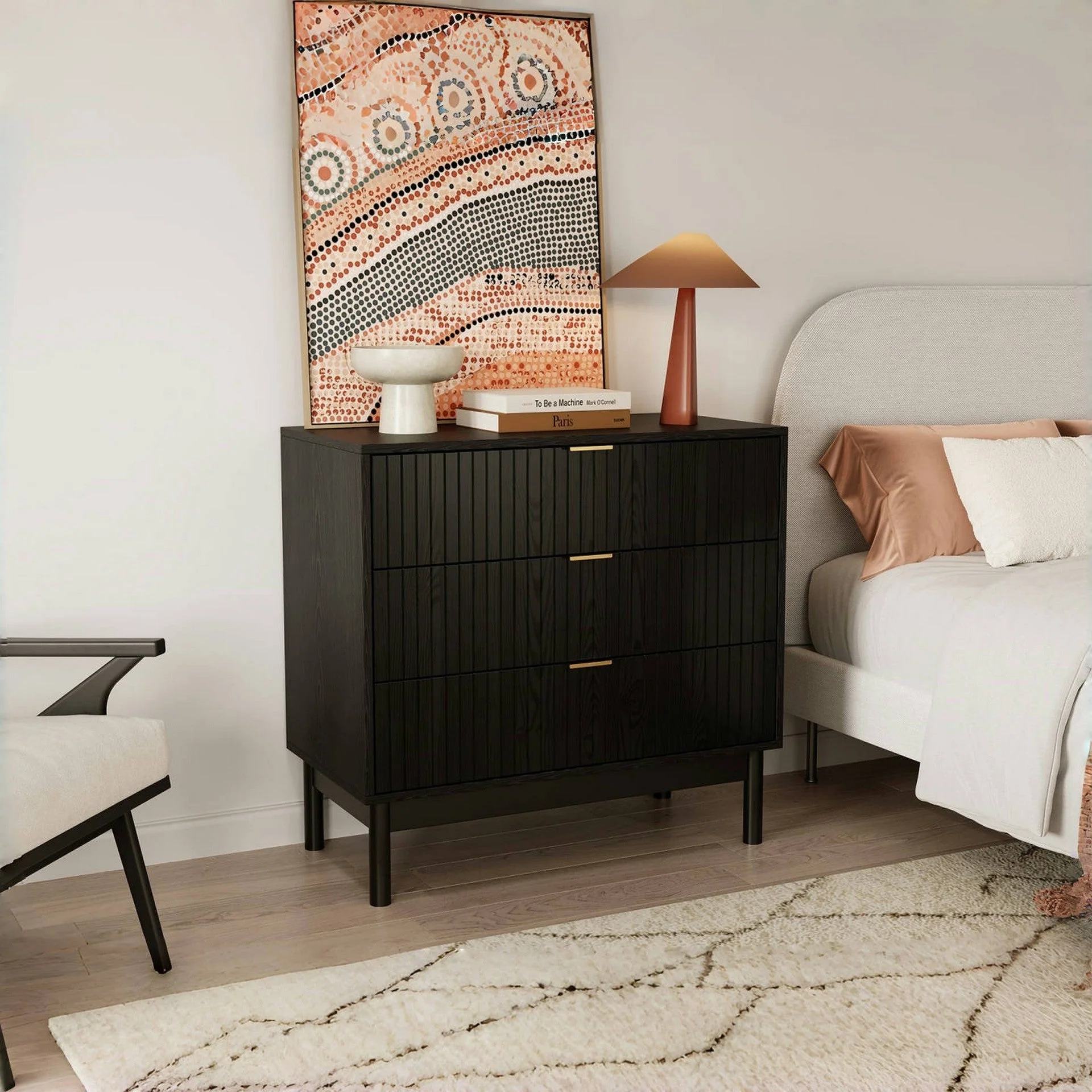 Sumter 3 Drawers Tallboy - Black - Image 2
