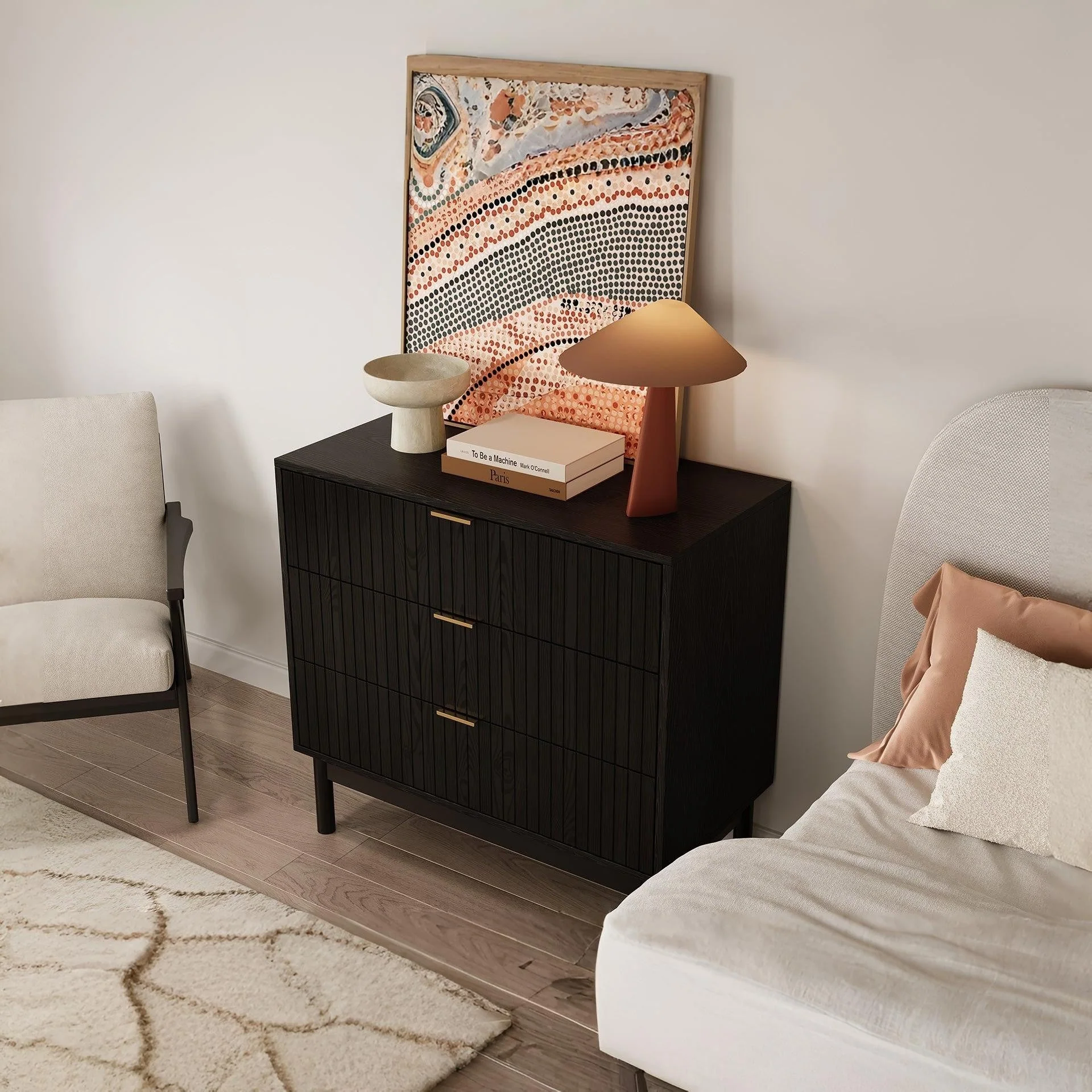 Sumter 3 Drawers Tallboy - Black - Image 3
