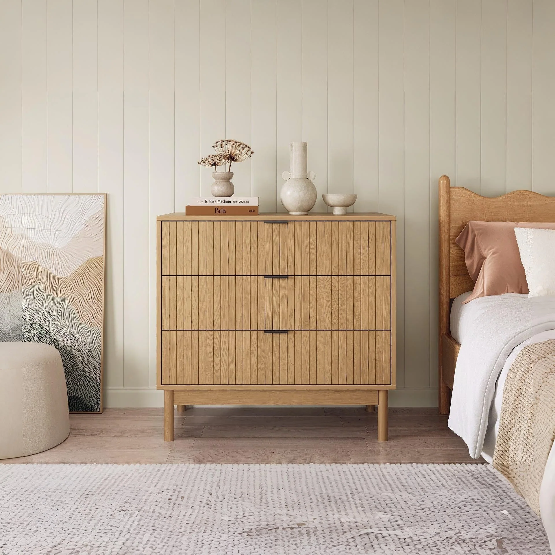 Sumter 3 Drawers Tallboy - Oak