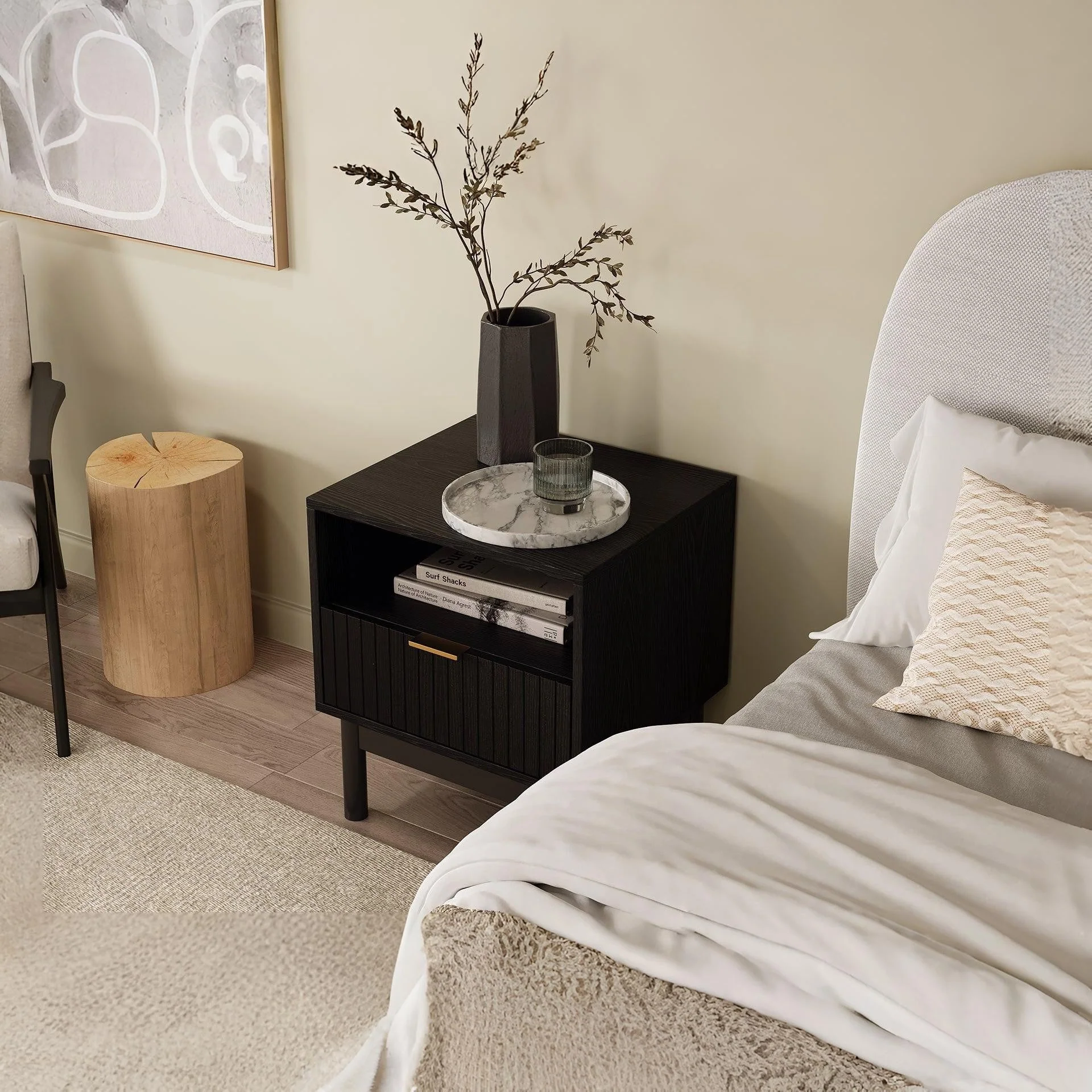 Sumter Bedside Table with Drawer - Black - Image 3