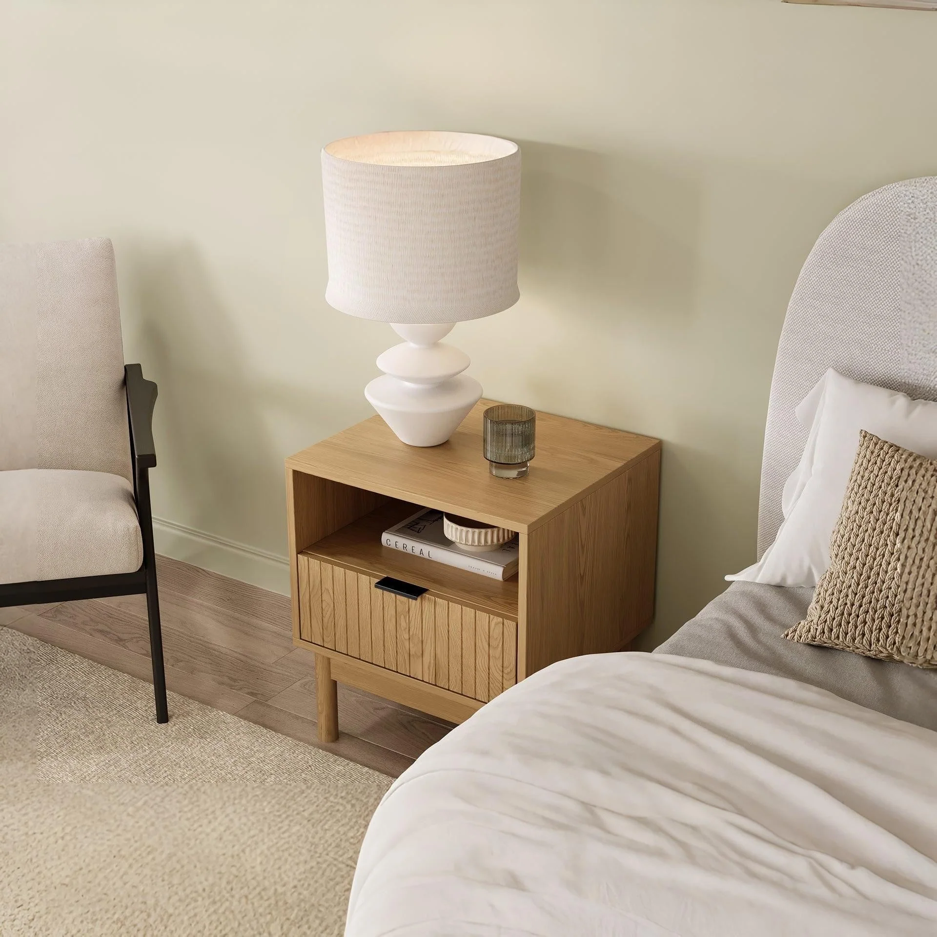 Sumter Bedside Table with Drawer - Oak - Image 3