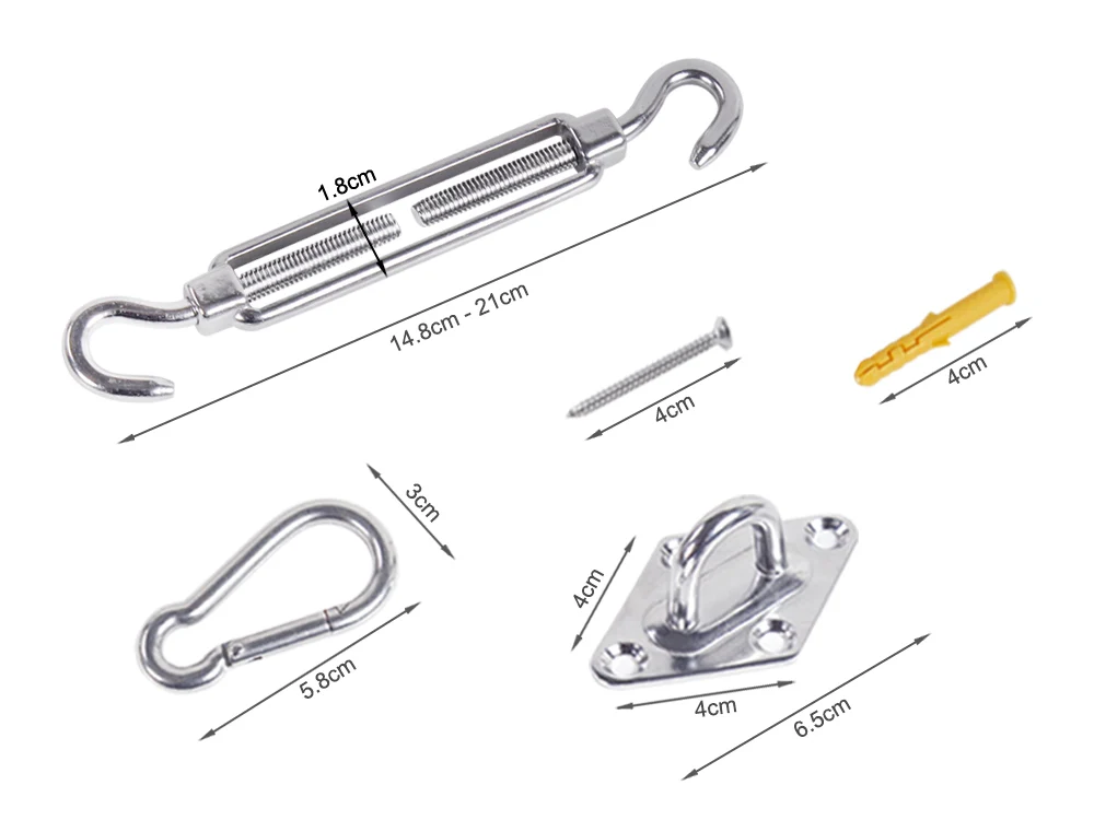 Sun Shade Sail Hardware Kit Set - 8pcs - Image 8