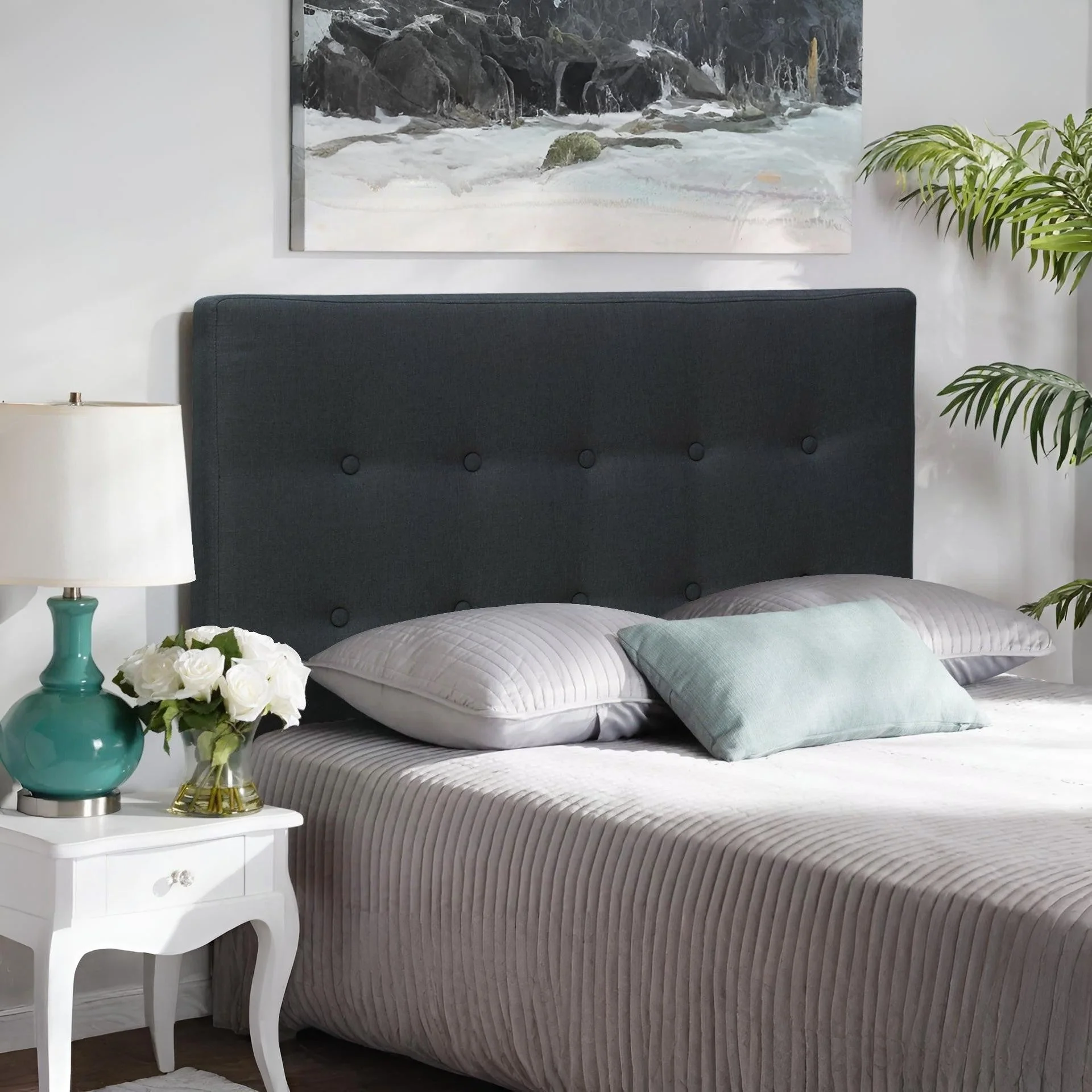 Susan King Single Fabric Upholstered Headboard - Black - Image 5