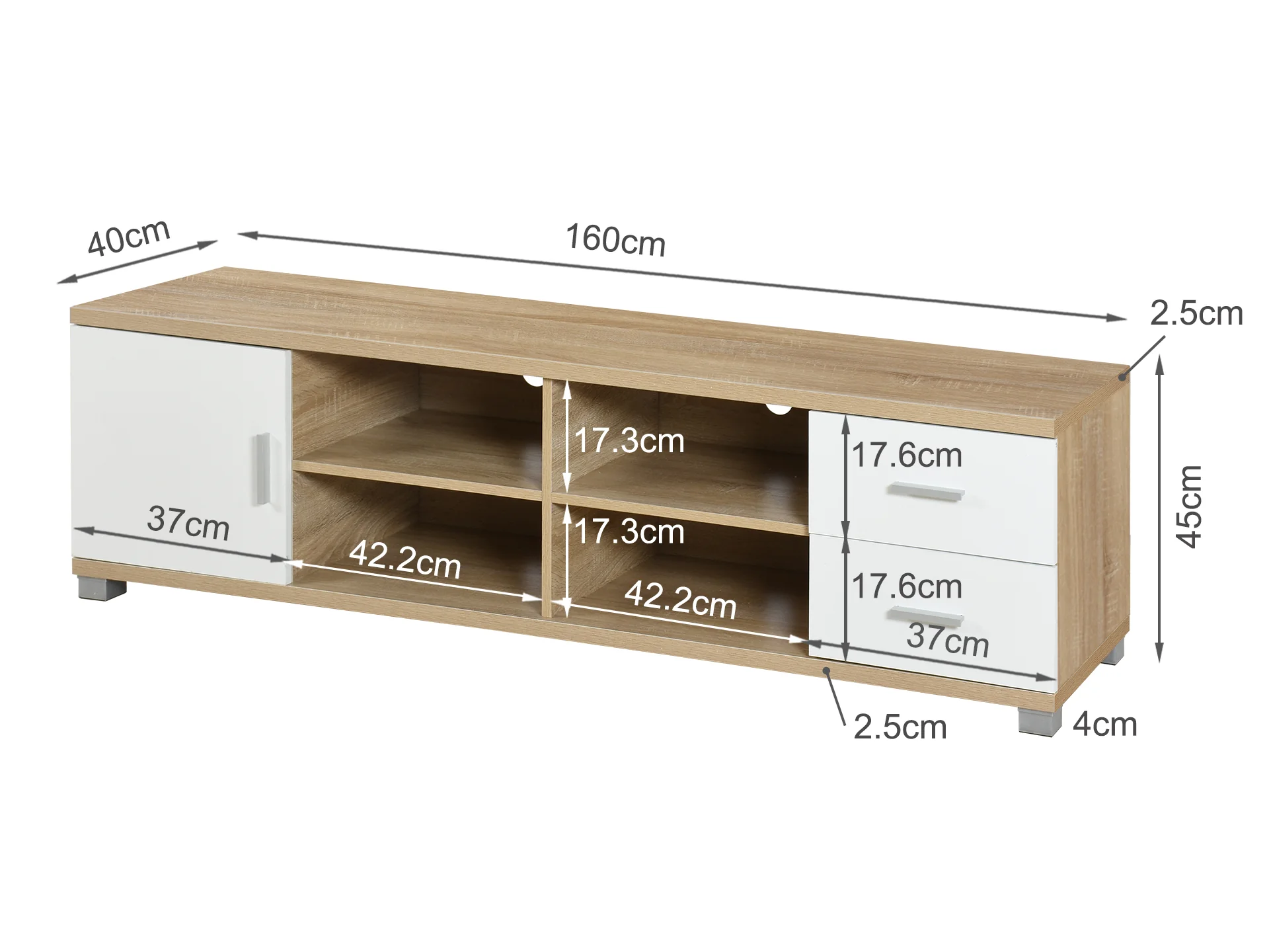 Taal 1.6m Entertainment Unit - Oak - Image 7