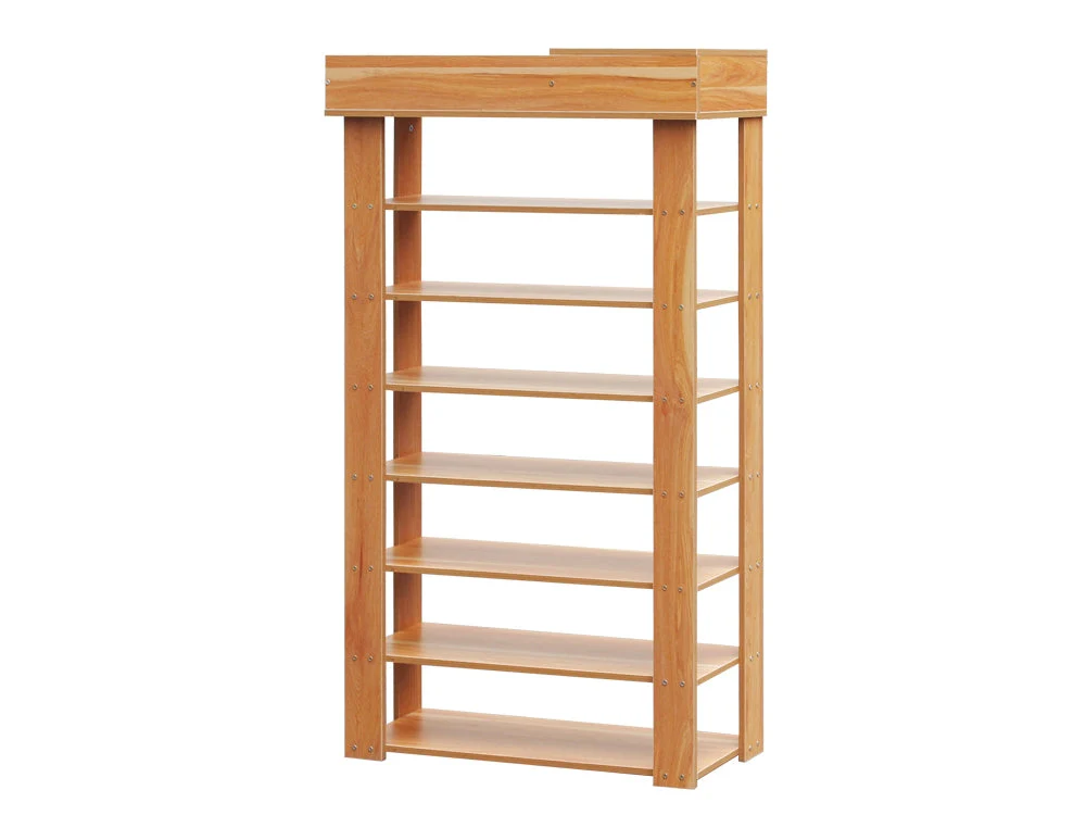TAHUNA 8 Tiers Shoe Rack Organiser Storage Shelf - Oak - Image 4
