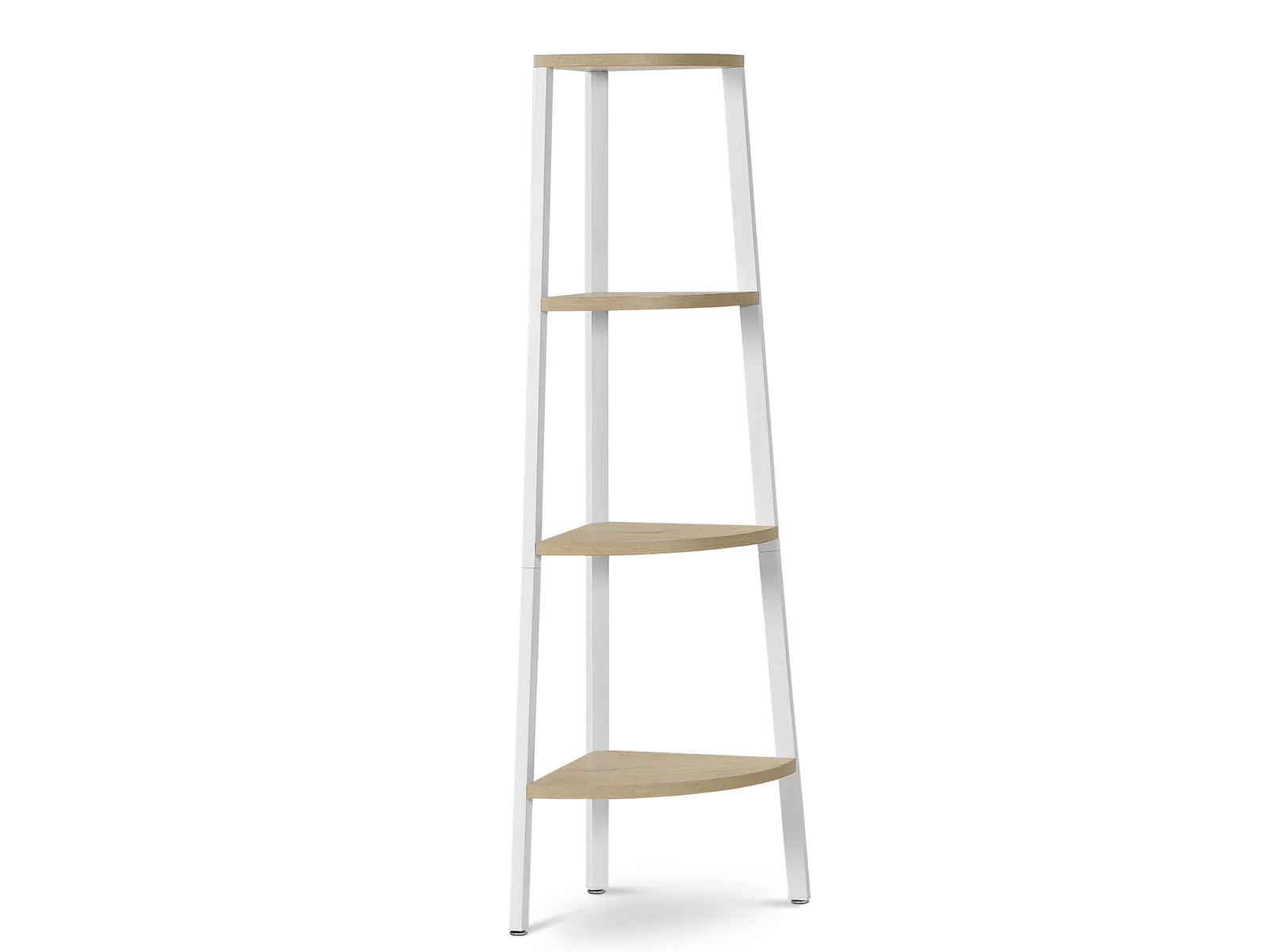 Tai 4 Tier Wooden Corner Bookshelf - Oak + White - Image 3