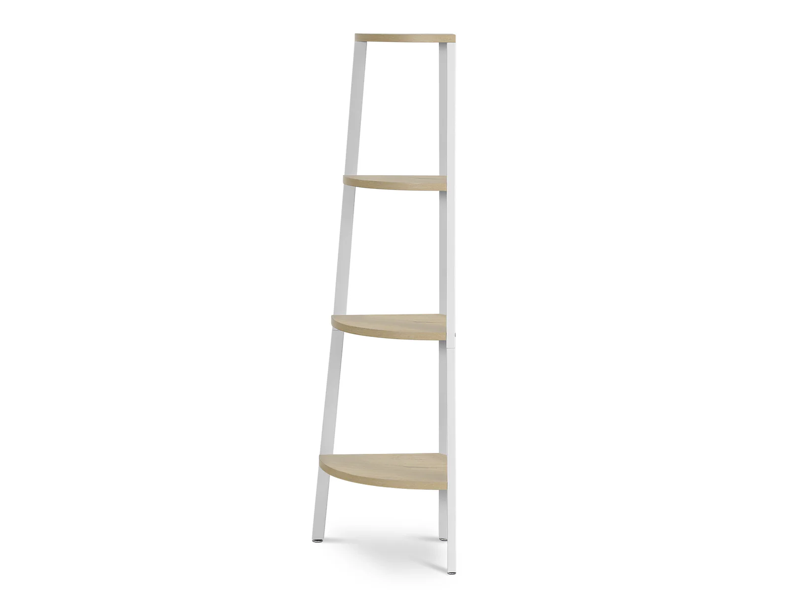 Tai 4 Tier Wooden Corner Bookshelf - Oak + White - Image 4