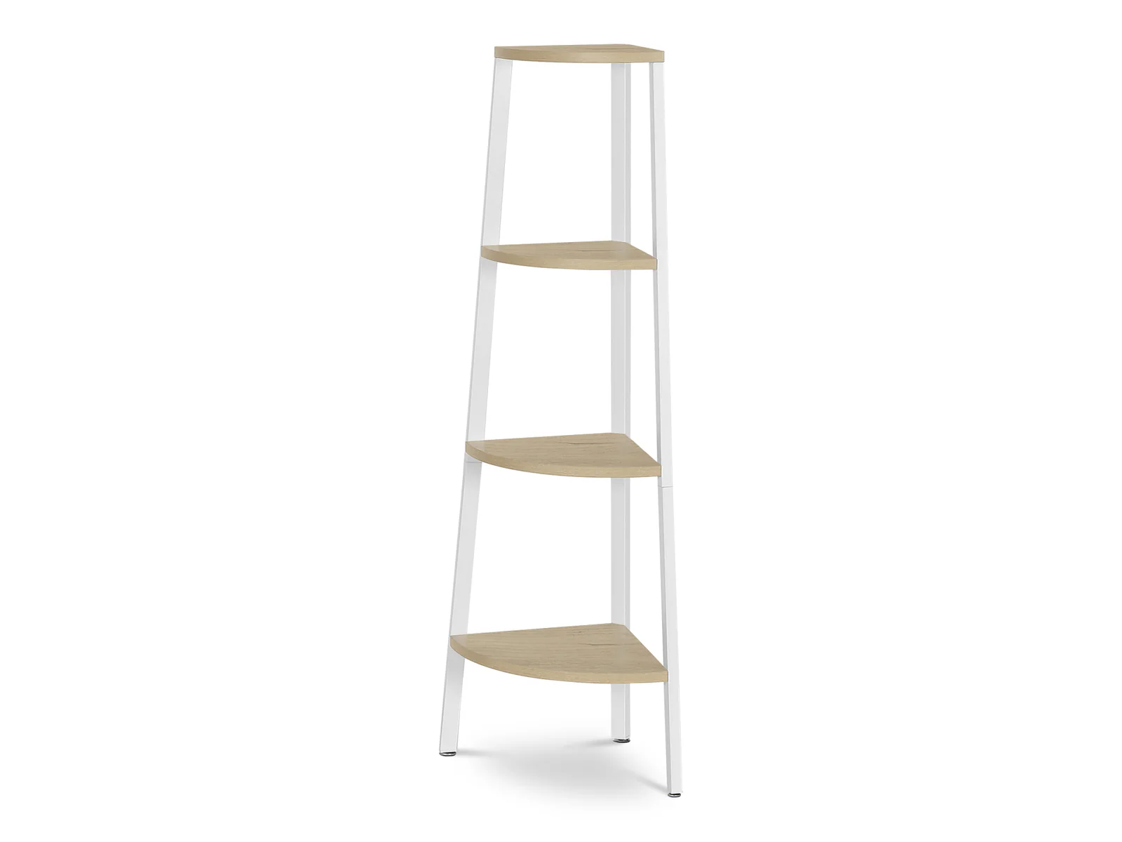 Tai 4 Tier Wooden Corner Bookshelf - Oak + White - Image 5