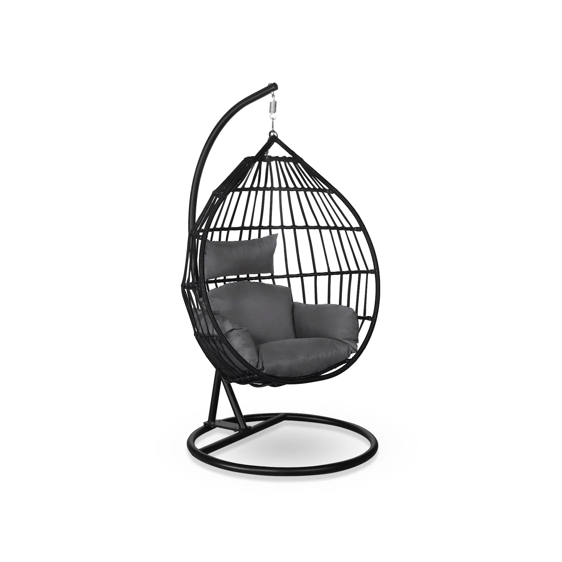 Tanna Outdoor Hanging Egg Chair - Grey - Image 2