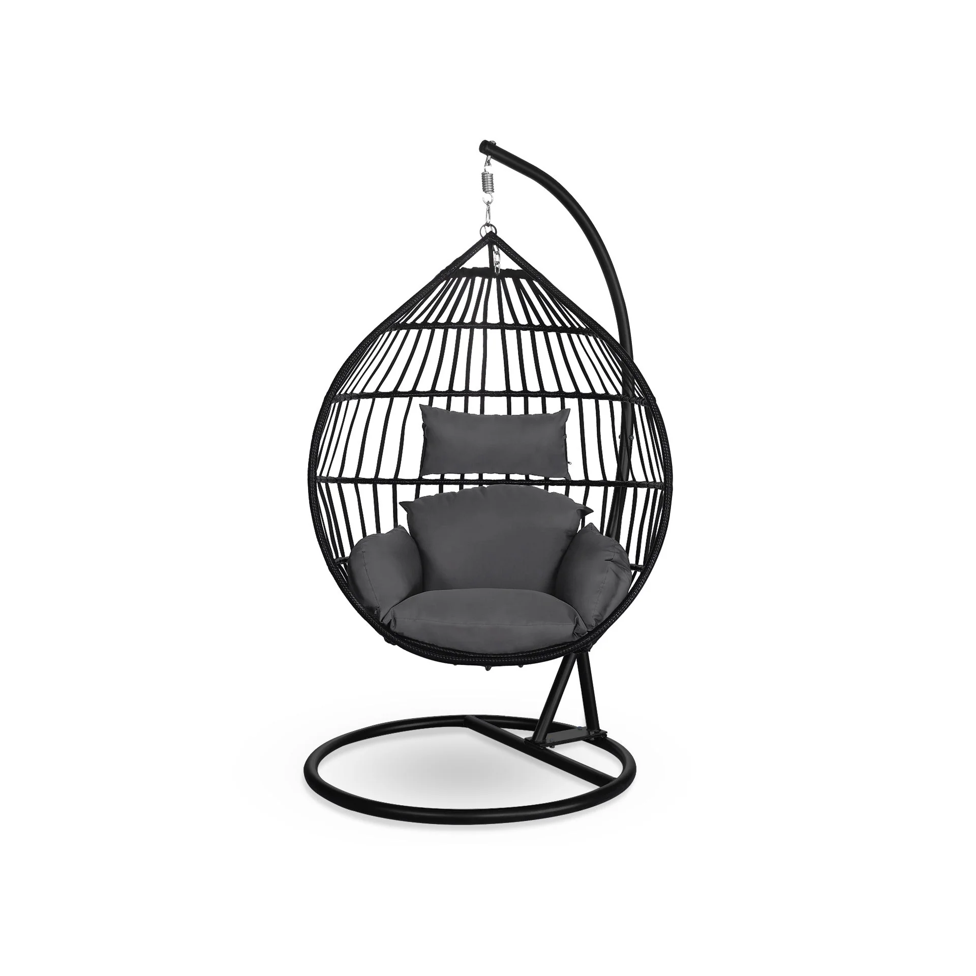 Tanna Outdoor Hanging Egg Chair - Grey - Image 3