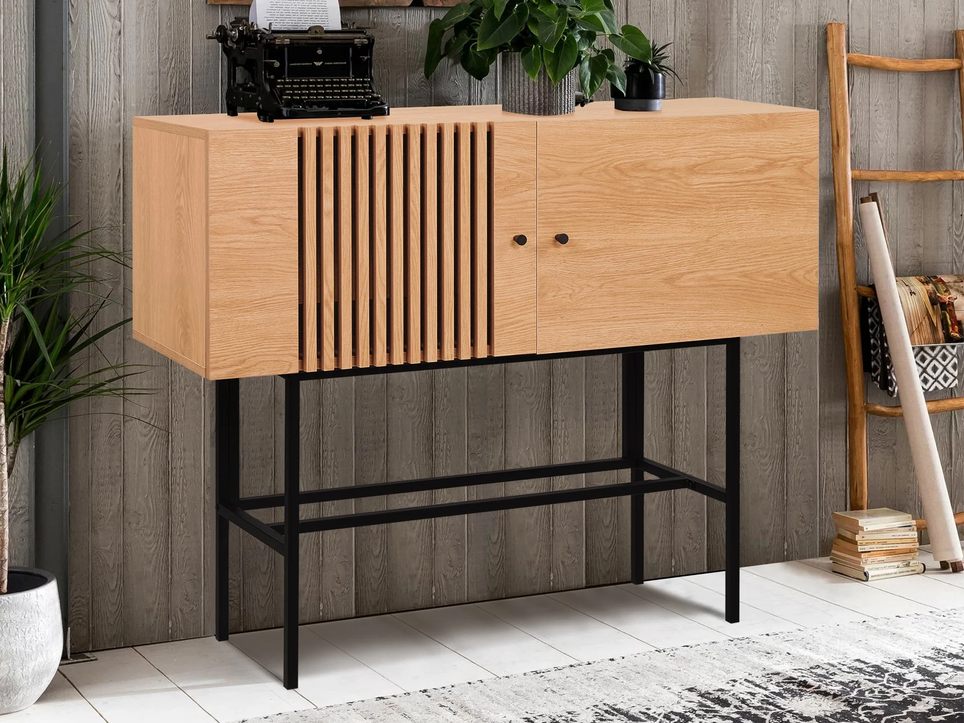 Tarkine 1.2m Wooden Buffet Sideboard - Oak - Image 12