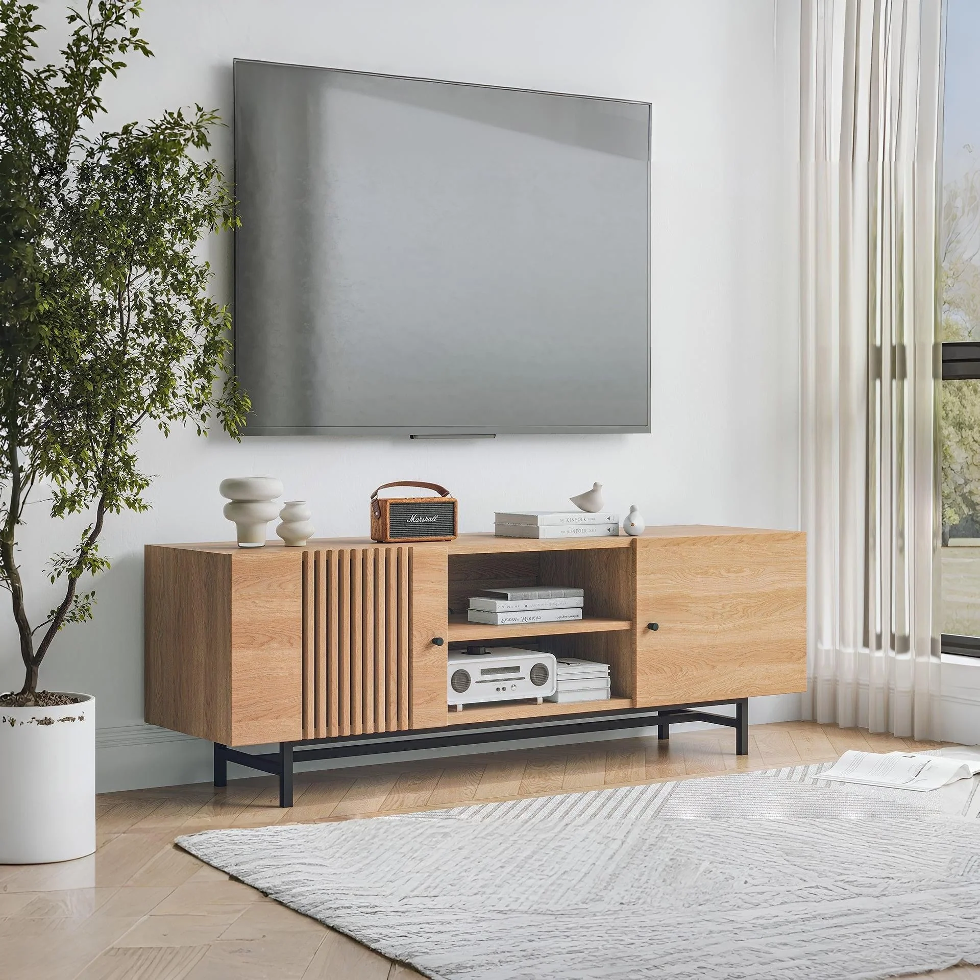Tarkine 1.6m Entertainment Unit - Oak - Image 2