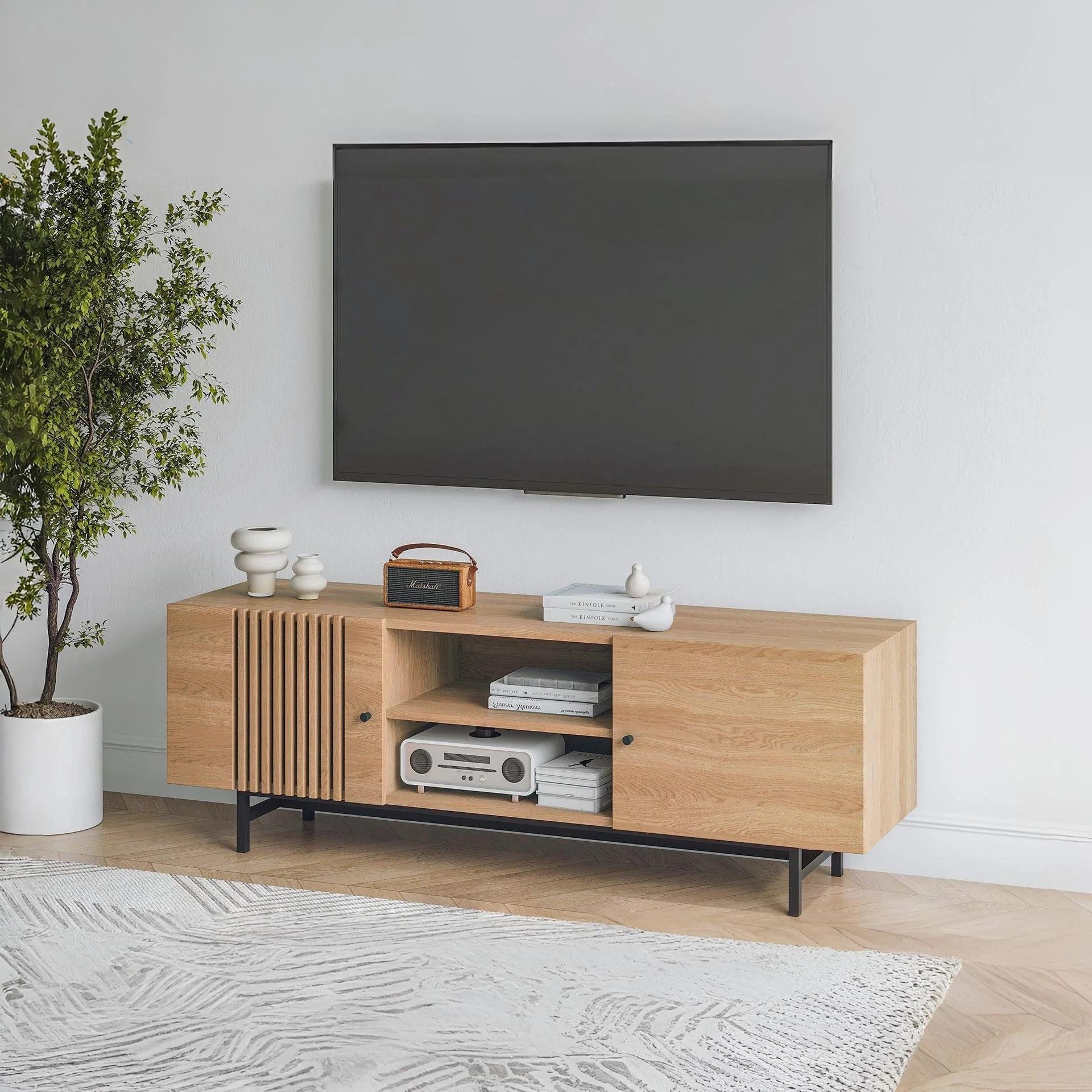 Tarkine 1.6m Entertainment Unit - Oak - Image 3