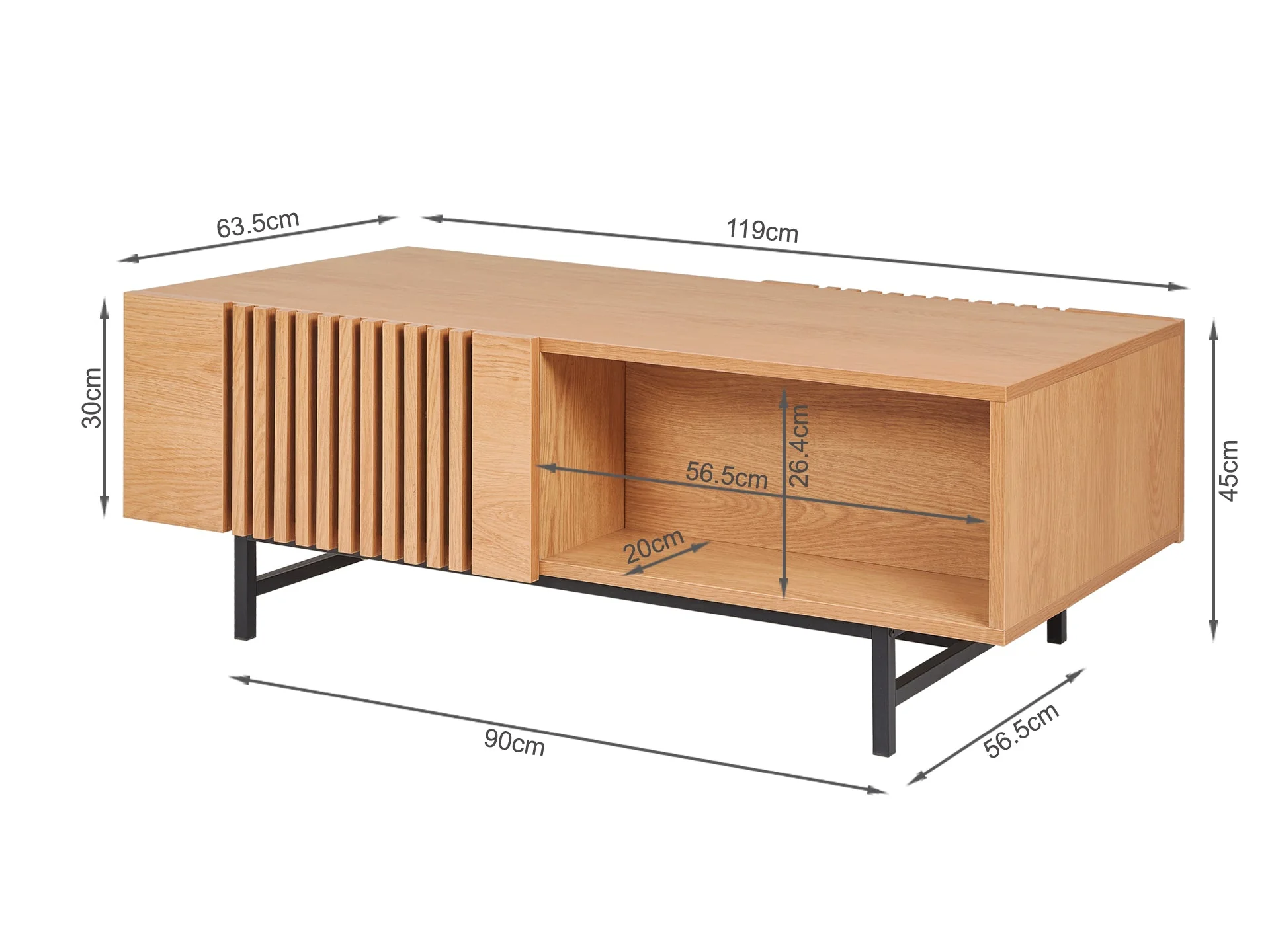Tarkine Wooden Coffee Table - Oak - Image 10