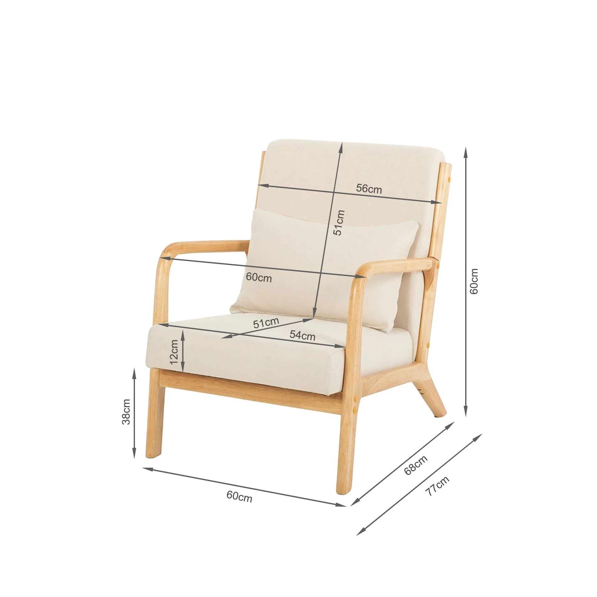 Taru Velvet Armchair - Beige - Image 15