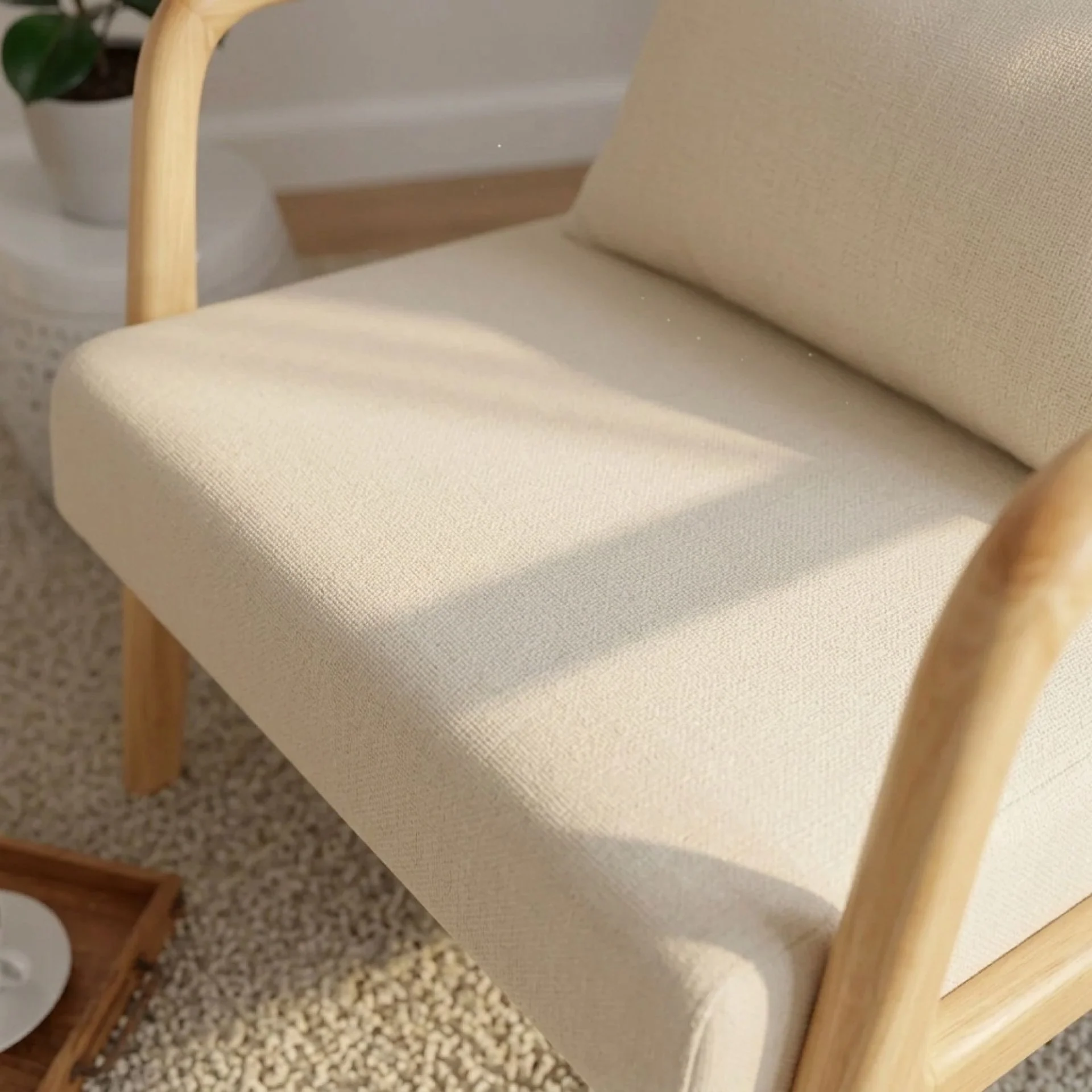 Taru Velvet Armchair - Beige - Image 6