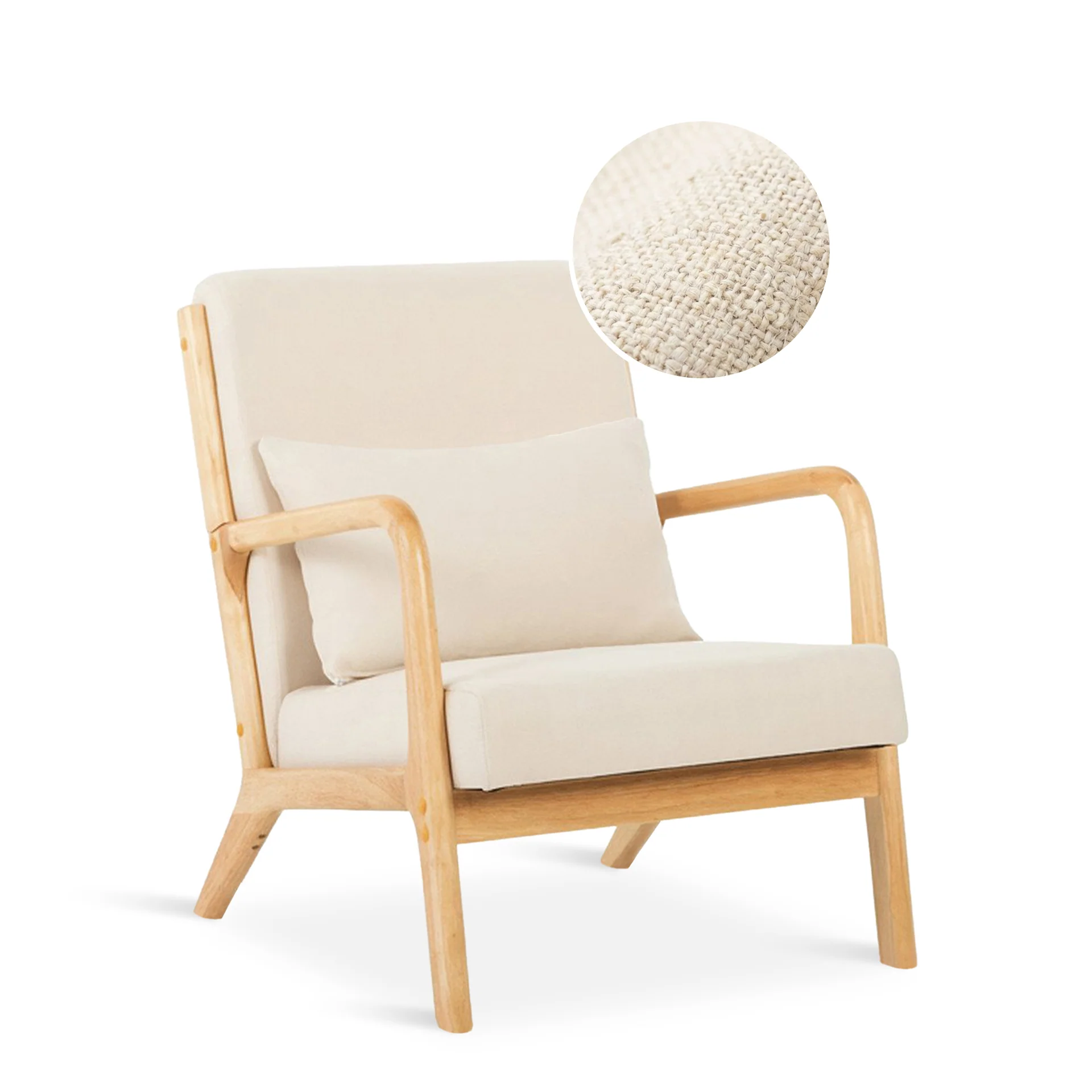 Taru Velvet Armchair - Beige - Image 7