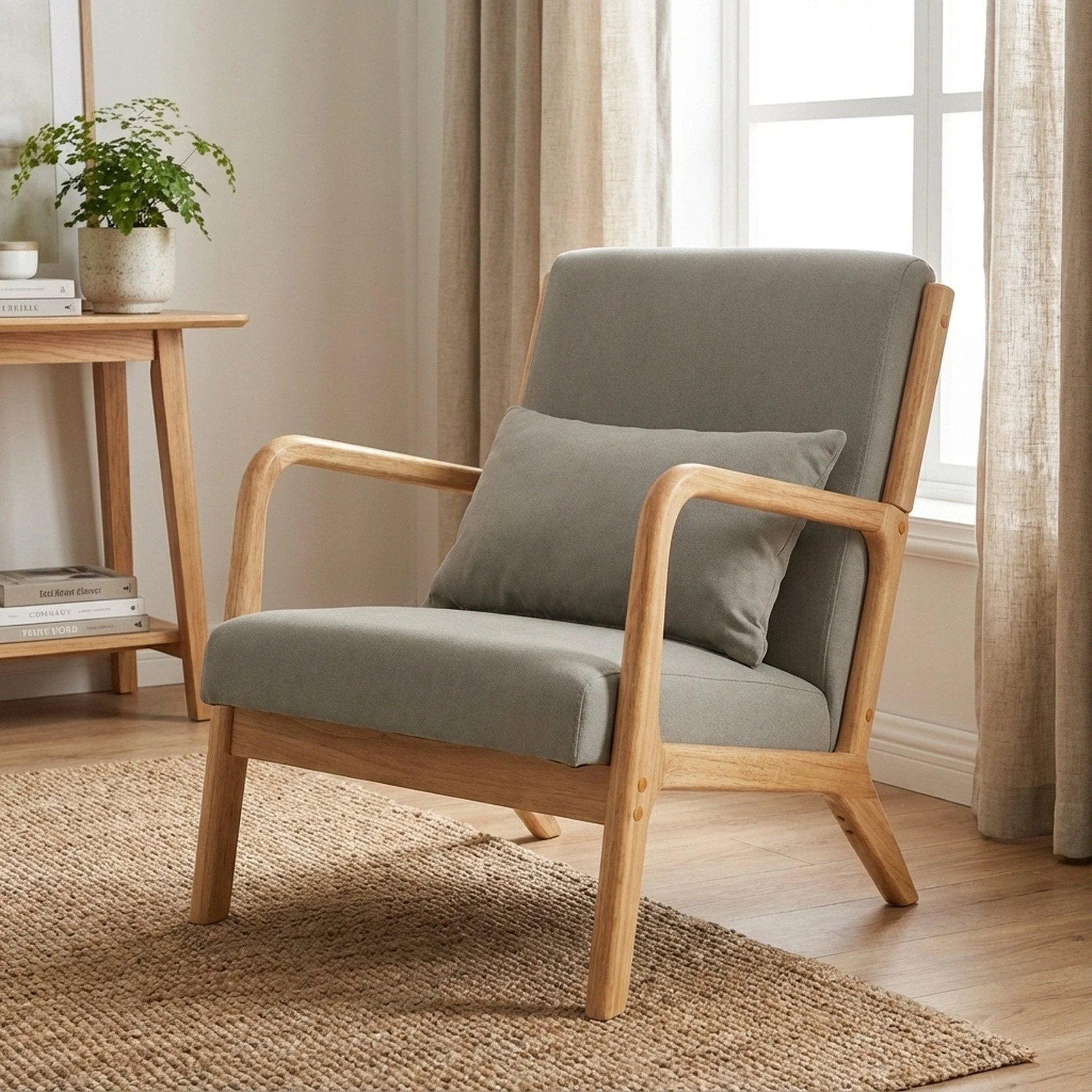 Taru Velvet Armchair - Grey