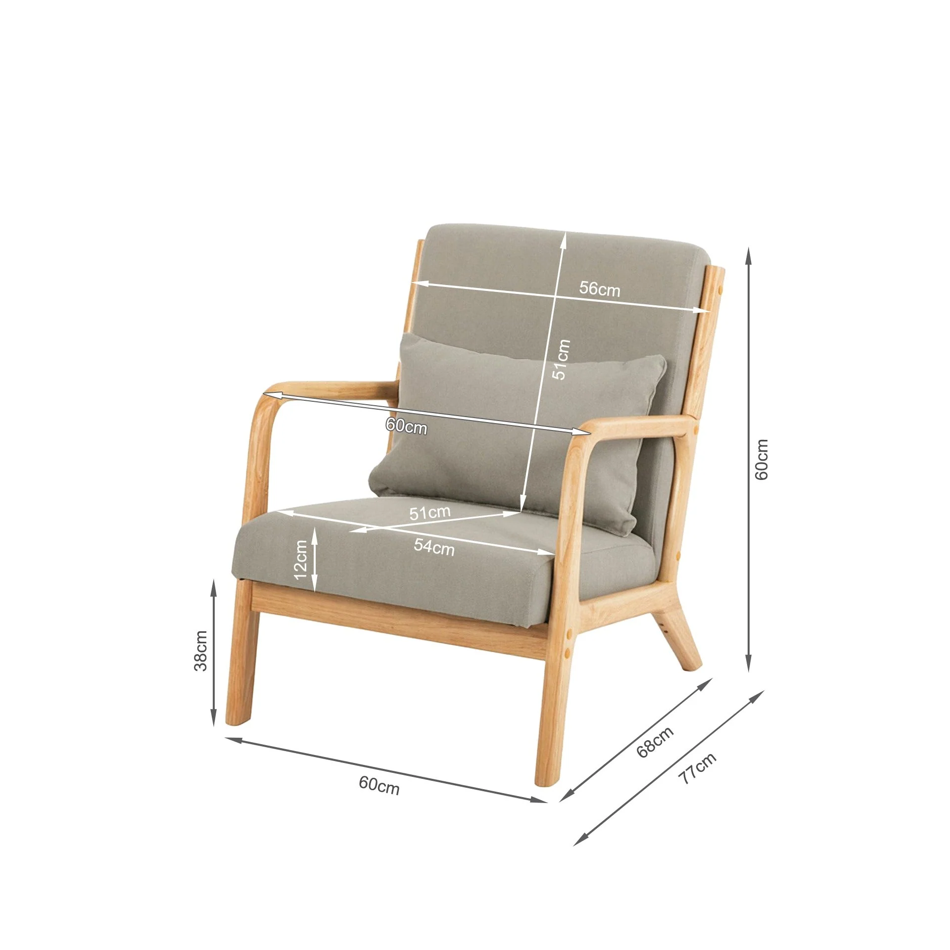 Taru Velvet Armchair - Grey - Image 14