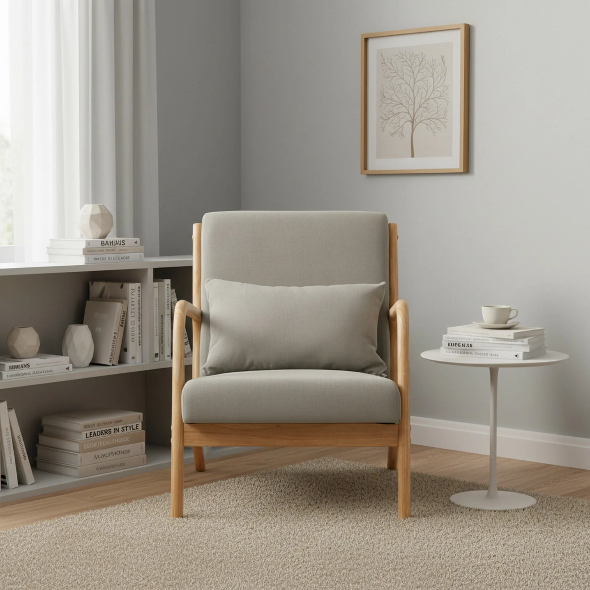 Taru Velvet Armchair - Grey - Image 3