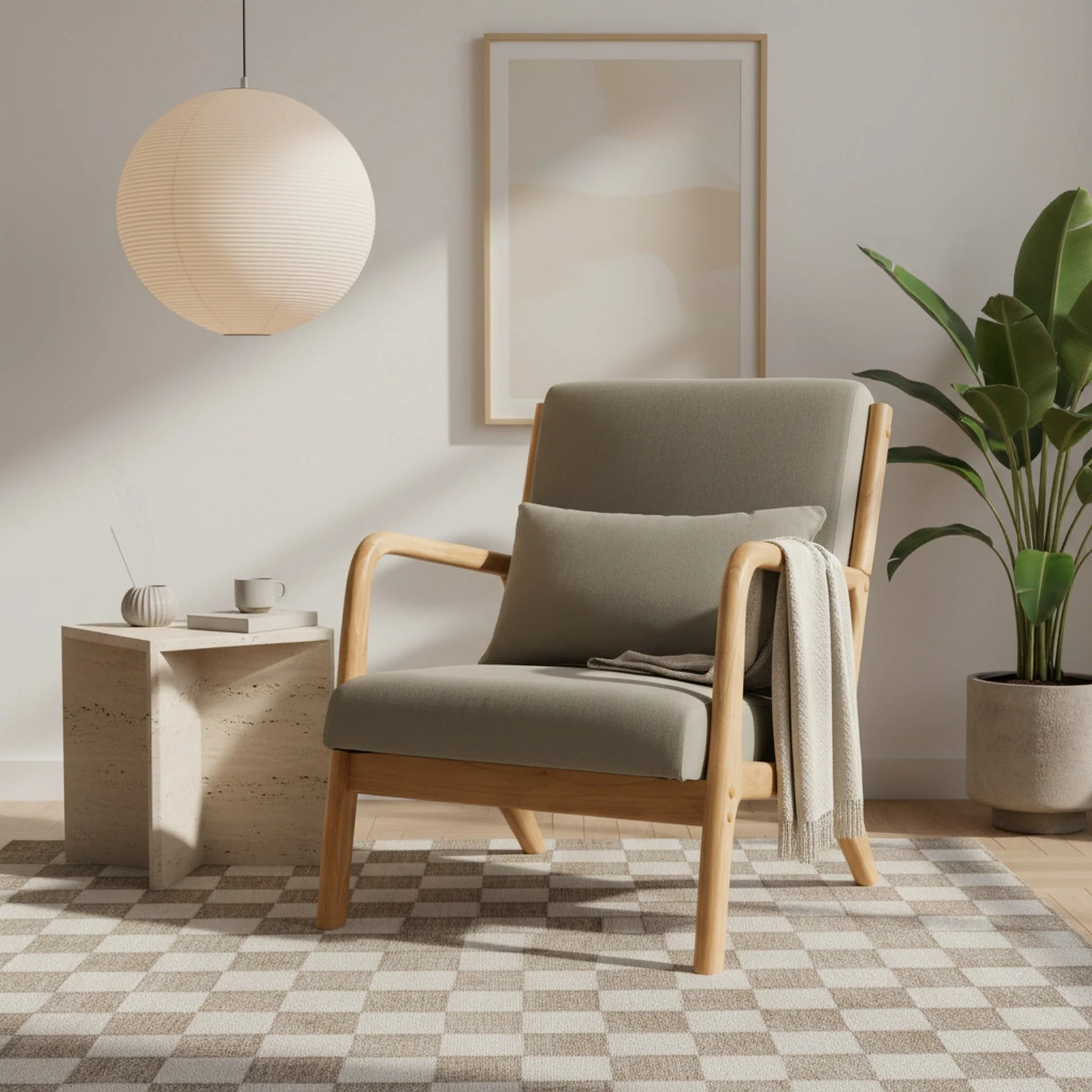 Taru Velvet Armchair - Grey - Image 4