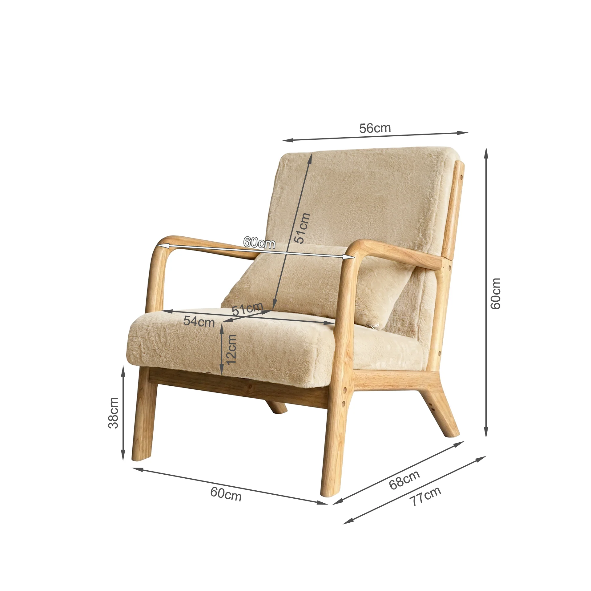 Taru Velvet Armchair - Light Khaki - Image 14