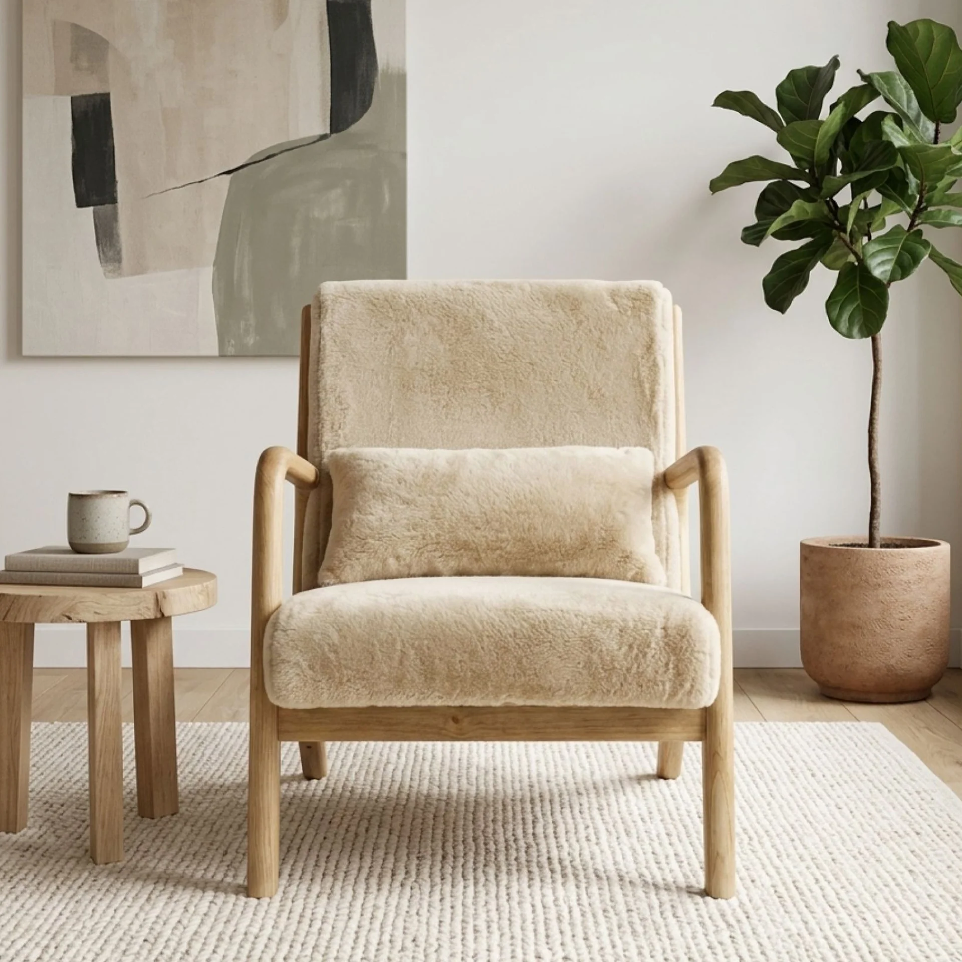 Taru Velvet Armchair - Light Khaki - Image 5