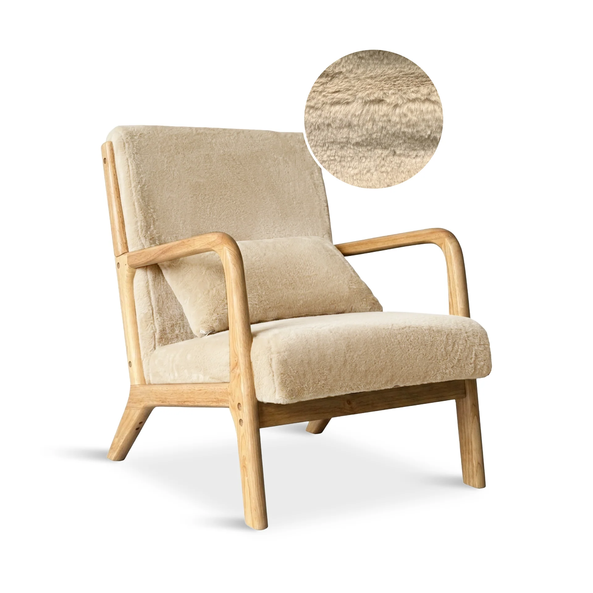 Taru Velvet Armchair - Light Khaki - Image 7