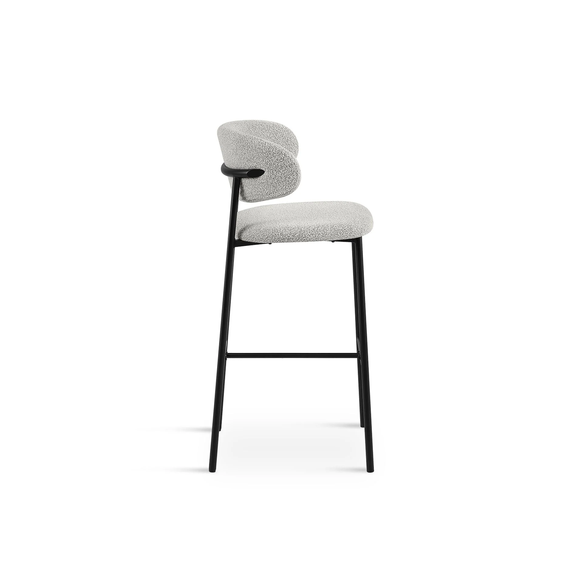 Tate Fabric Bar Stool - Set of 2 - Light Grey - Image 5