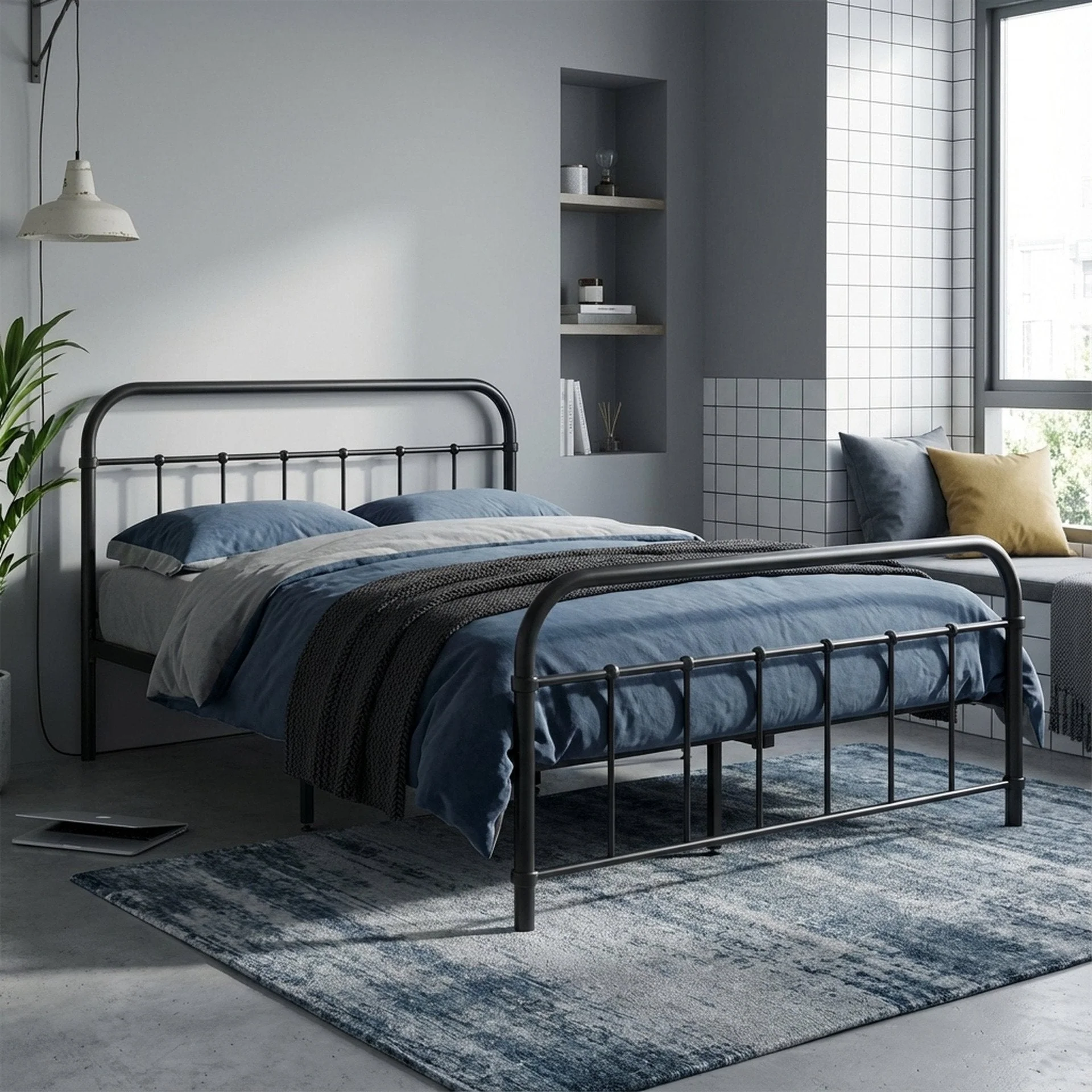 Taylor Double Metal Bed Frame - Black - Image 2