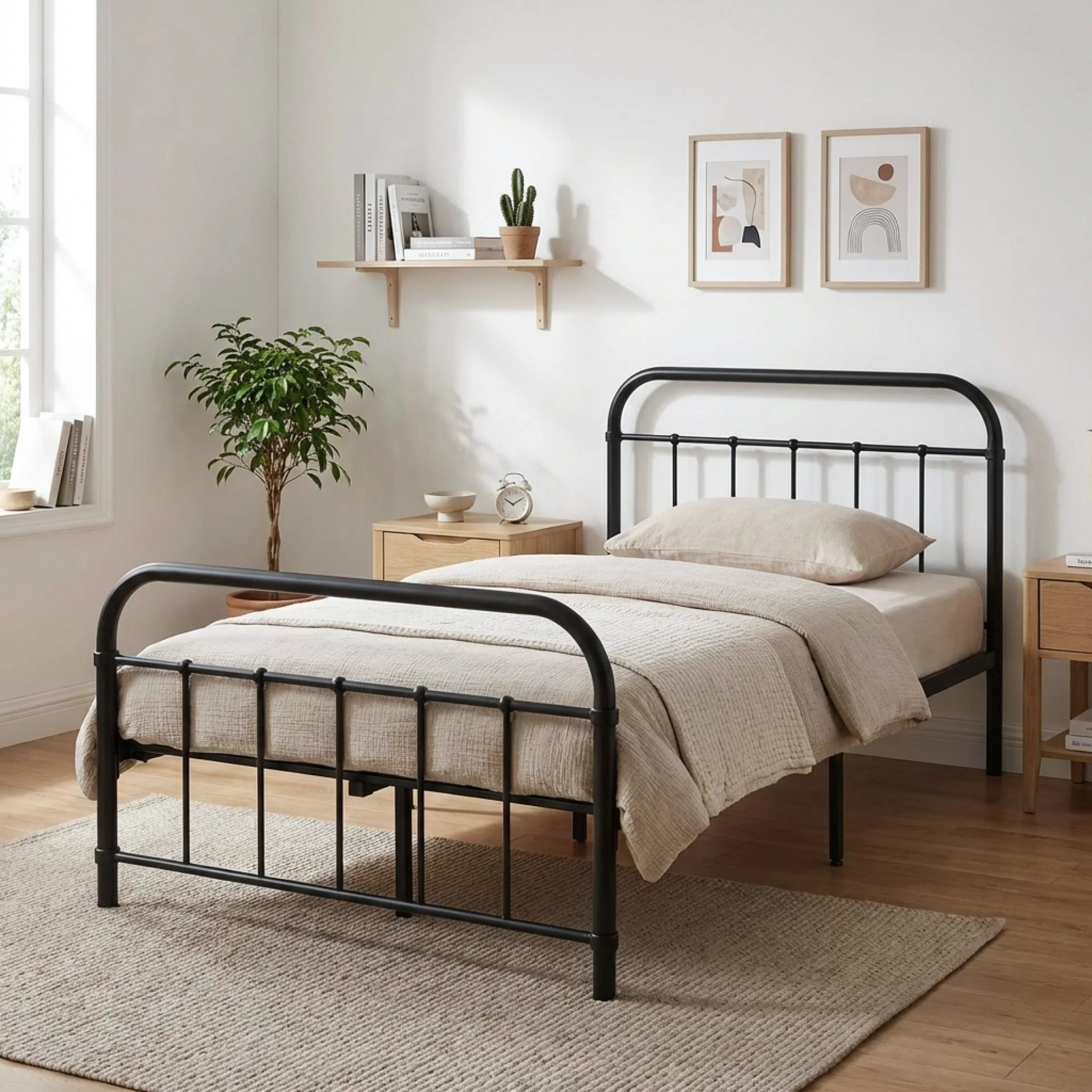 Taylor King Single Metal Bed Frame - Black