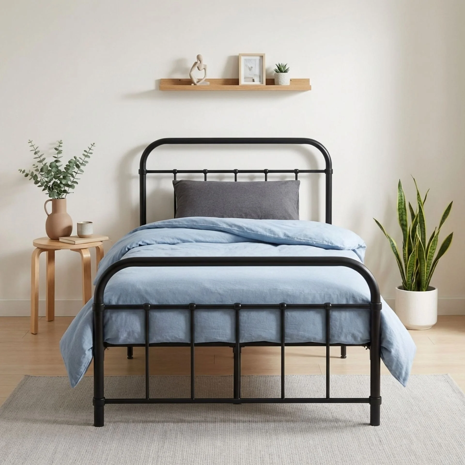 Taylor King Single Metal Bed Frame - Black - Image 5