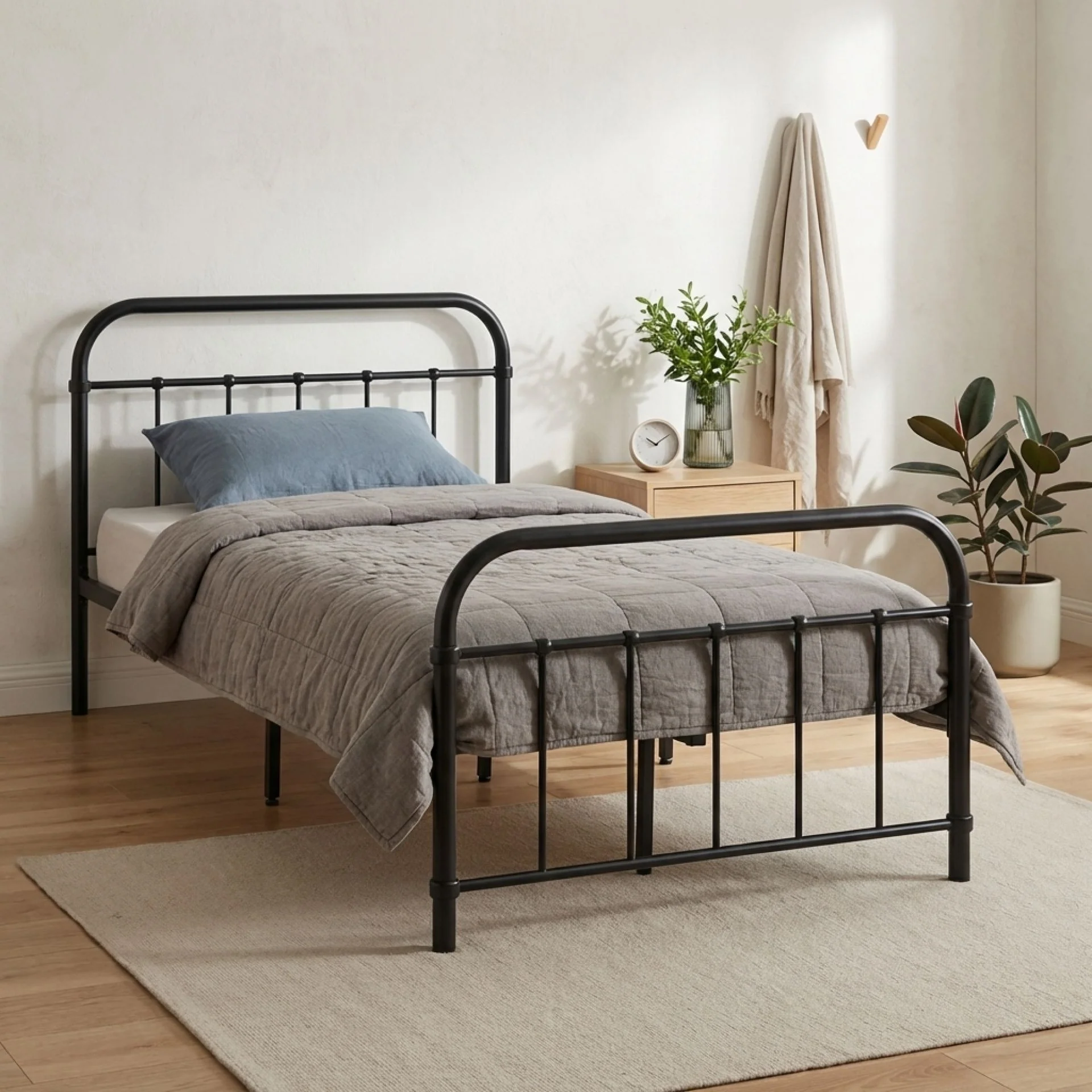 Taylor King Single Metal Bed Frame - Black - Image 6