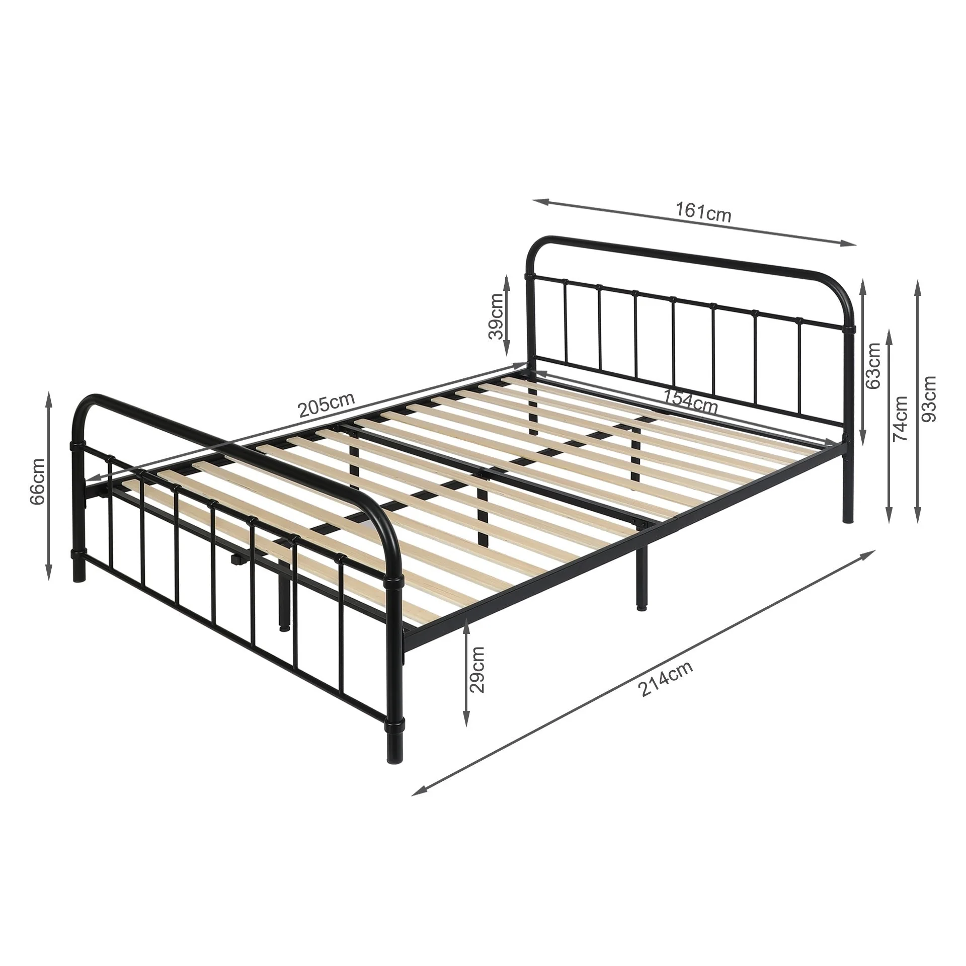 Taylor Queen Metal Bed Frame - Black - Image 9