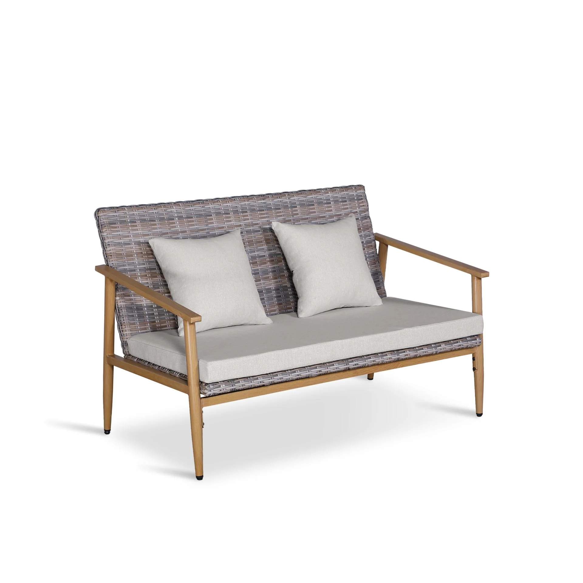 Thasos 4 Piece Outdoor Sofa Set - Light Grey - Image 5