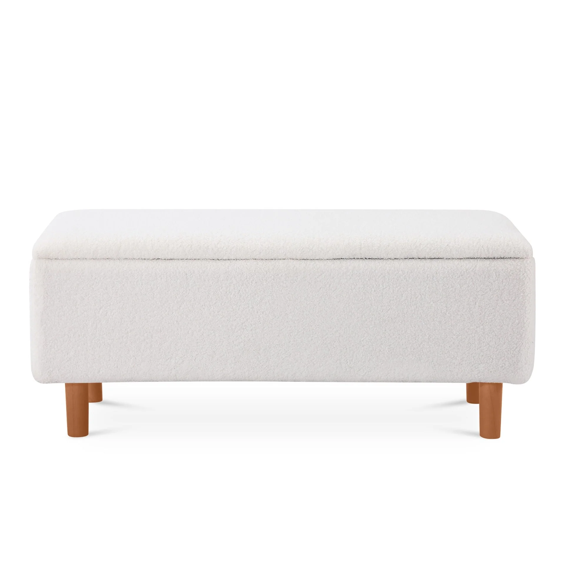 Theodore Boucle Storage Ottoman Bench - White - Image 6