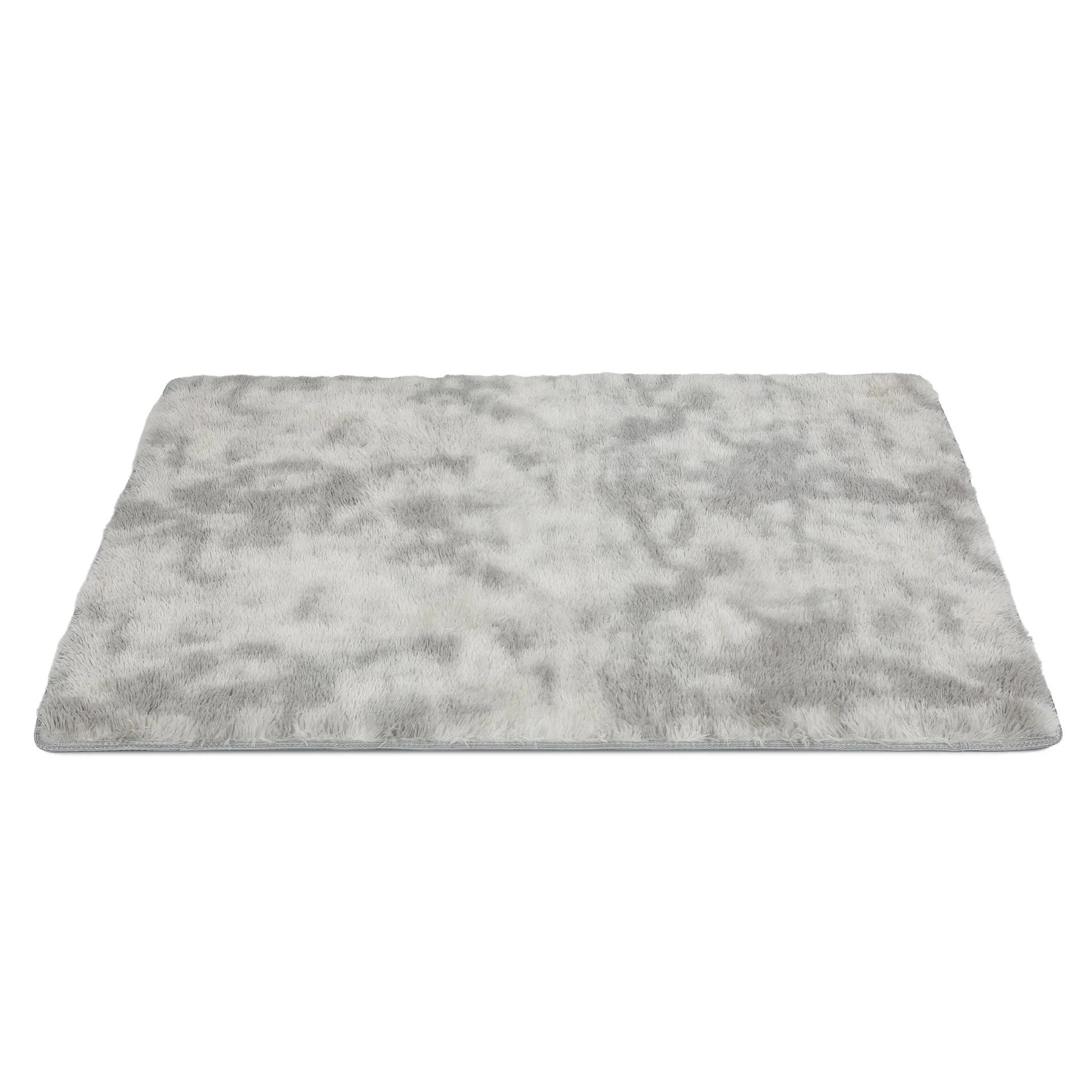 Thick Soft Shaggy Rug Light Grey 120x160cm - Image 2